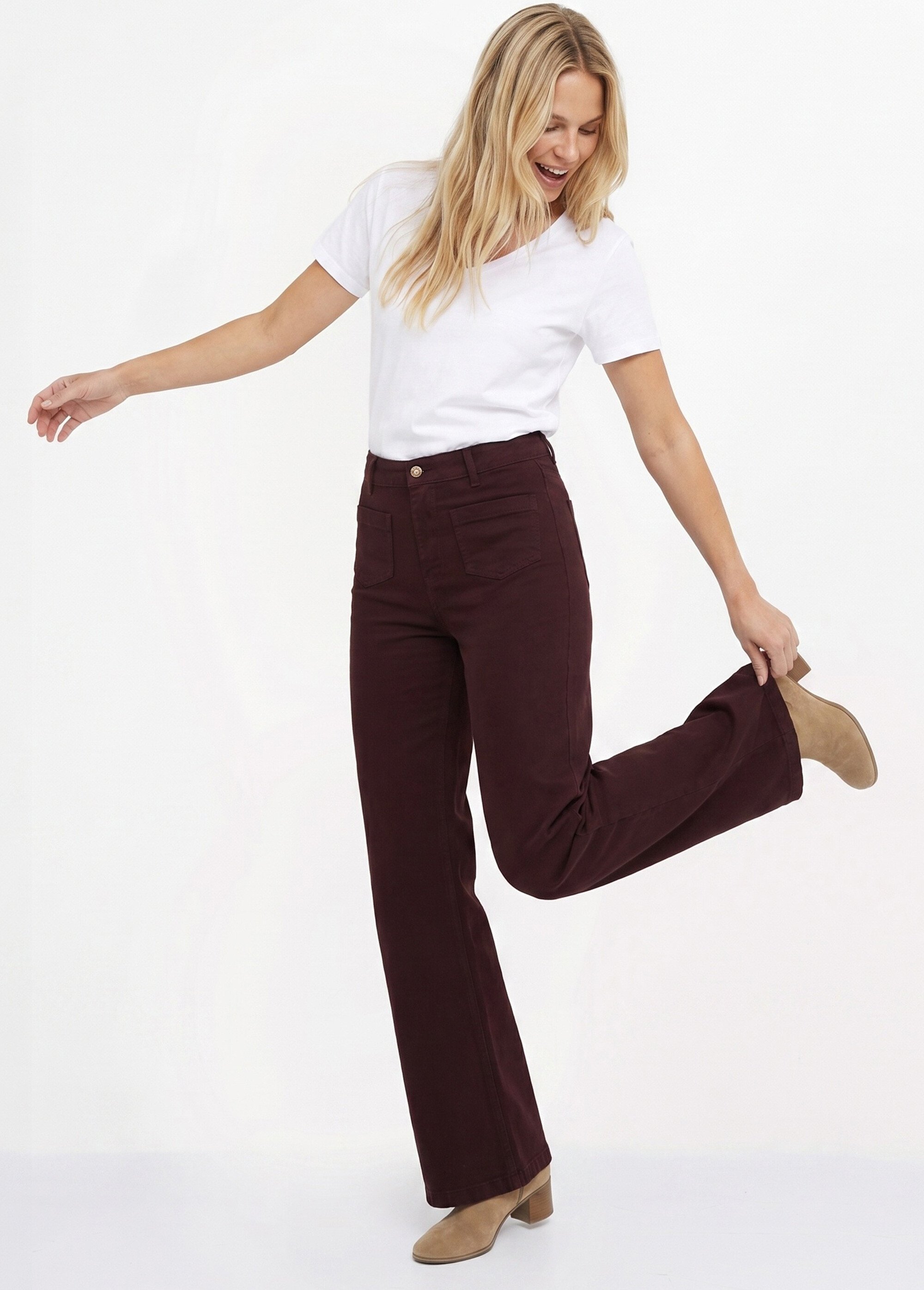 Jean flare taille haute, spécial PETITE
