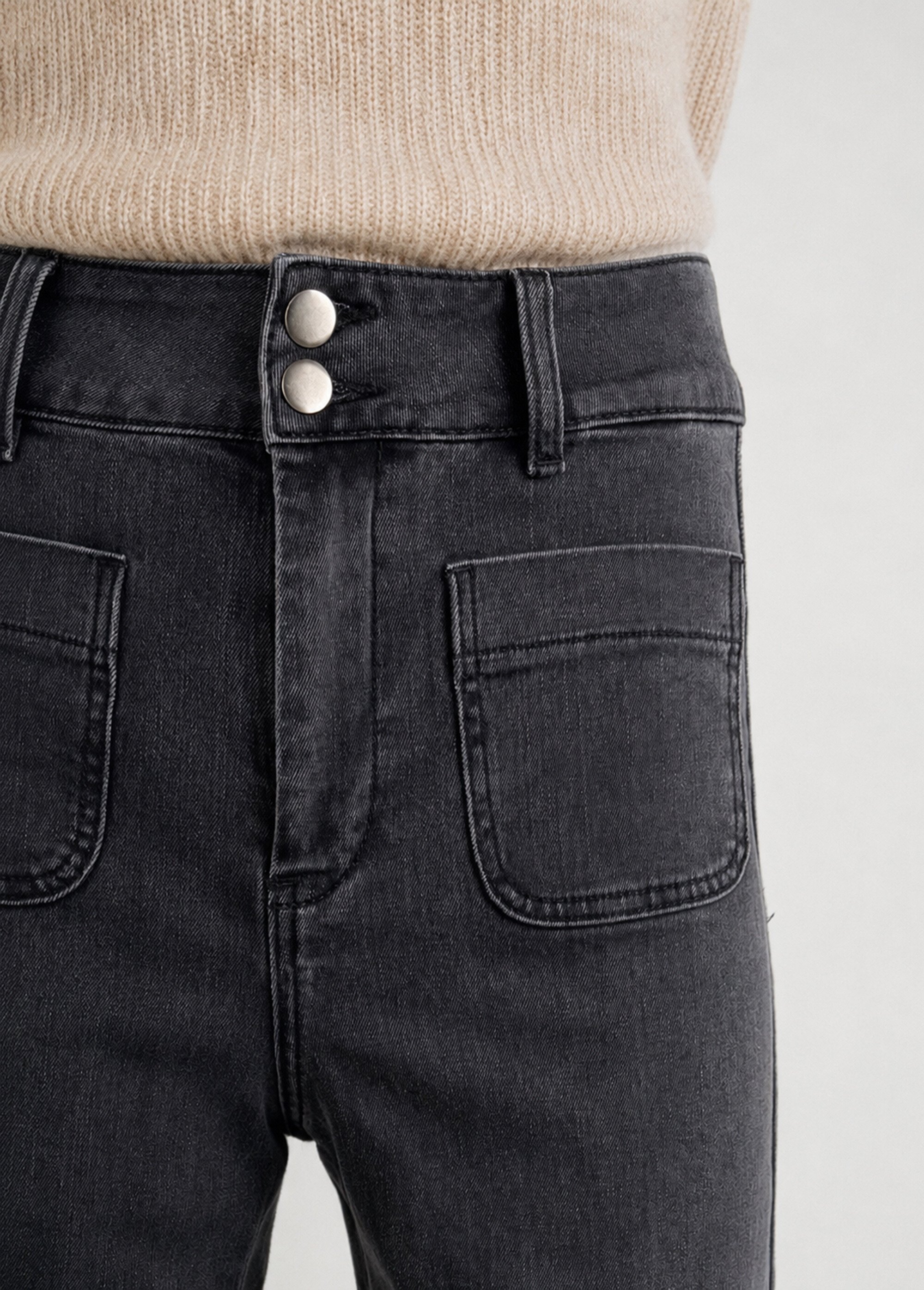 Jean flare taille haute, spécial PETITE