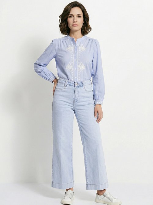 Jean large 5 poches, spécial PETITE Femme Bleu OR-JD559 MV1