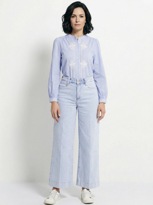 Jean large 5 poches, spécial PETITE Femme Bleu OR-JD559 SF1