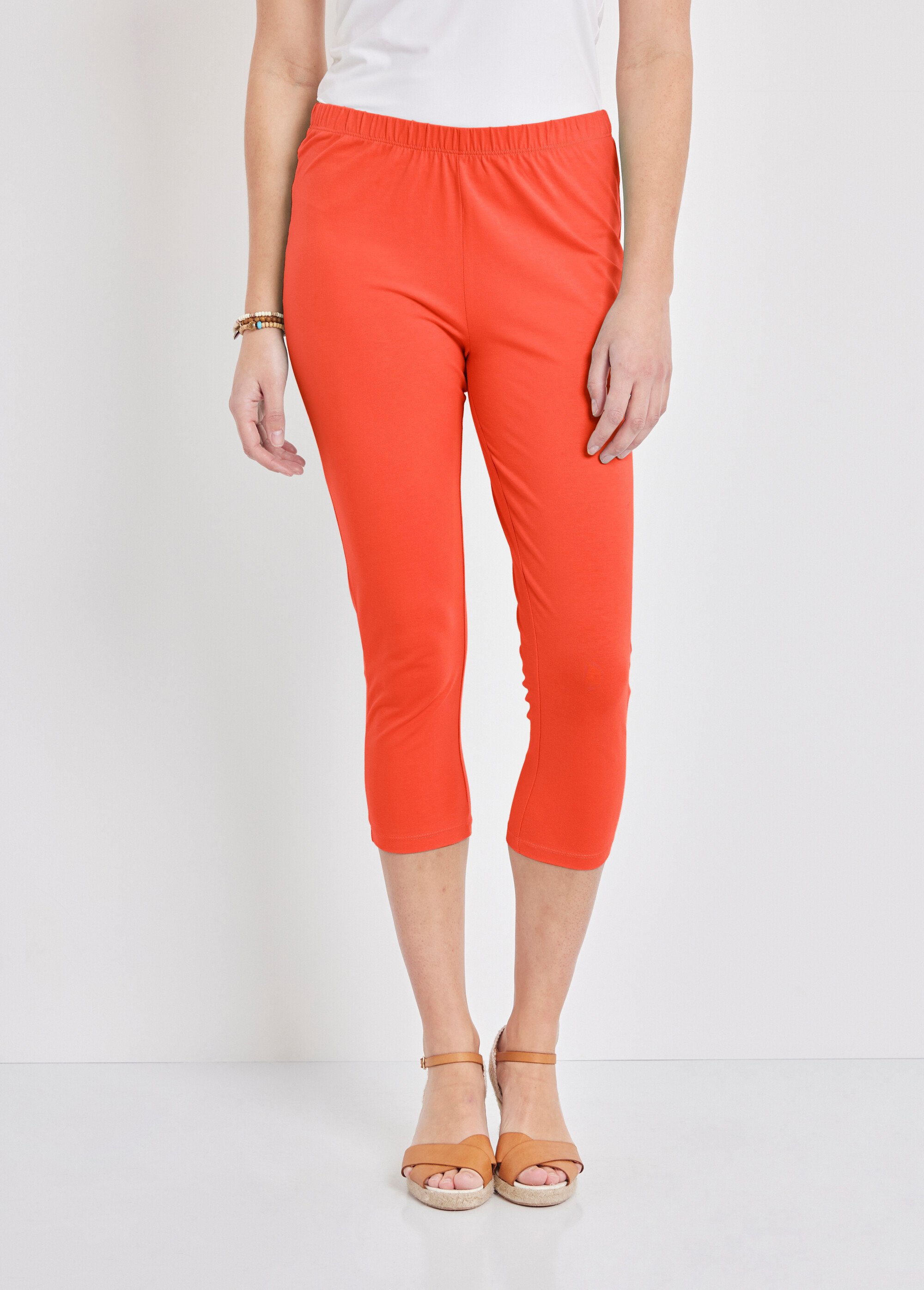 Legging court coton uni ou imprimé