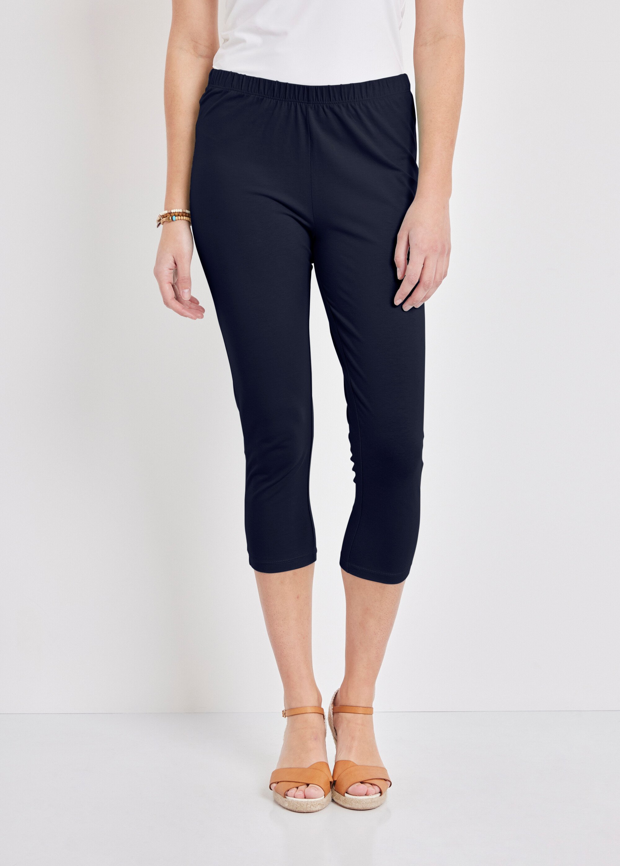 Legging court coton uni ou imprimé