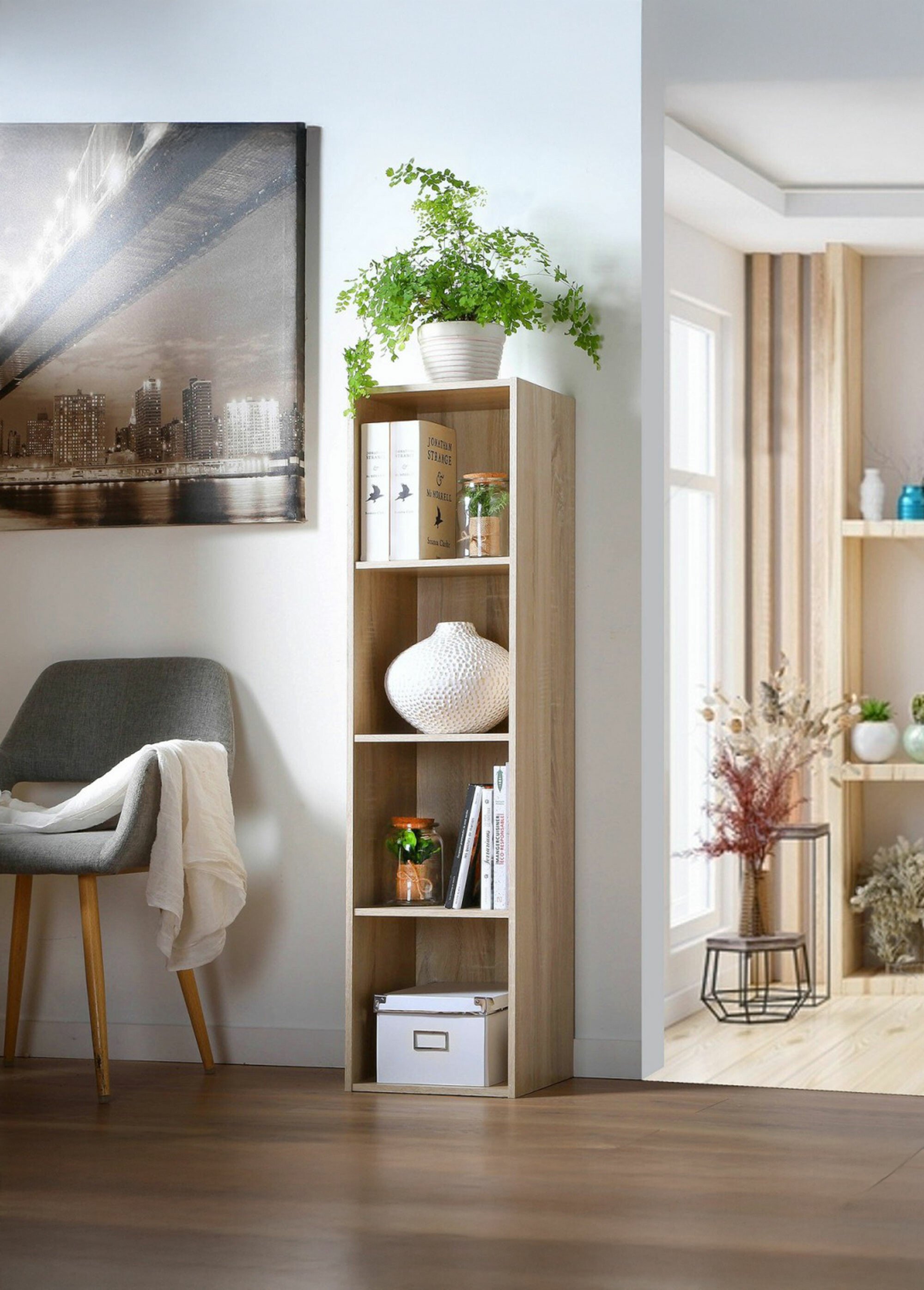 Meuble colonne rangement 4 cases, 2M MARRON CAL-12279133 SI1