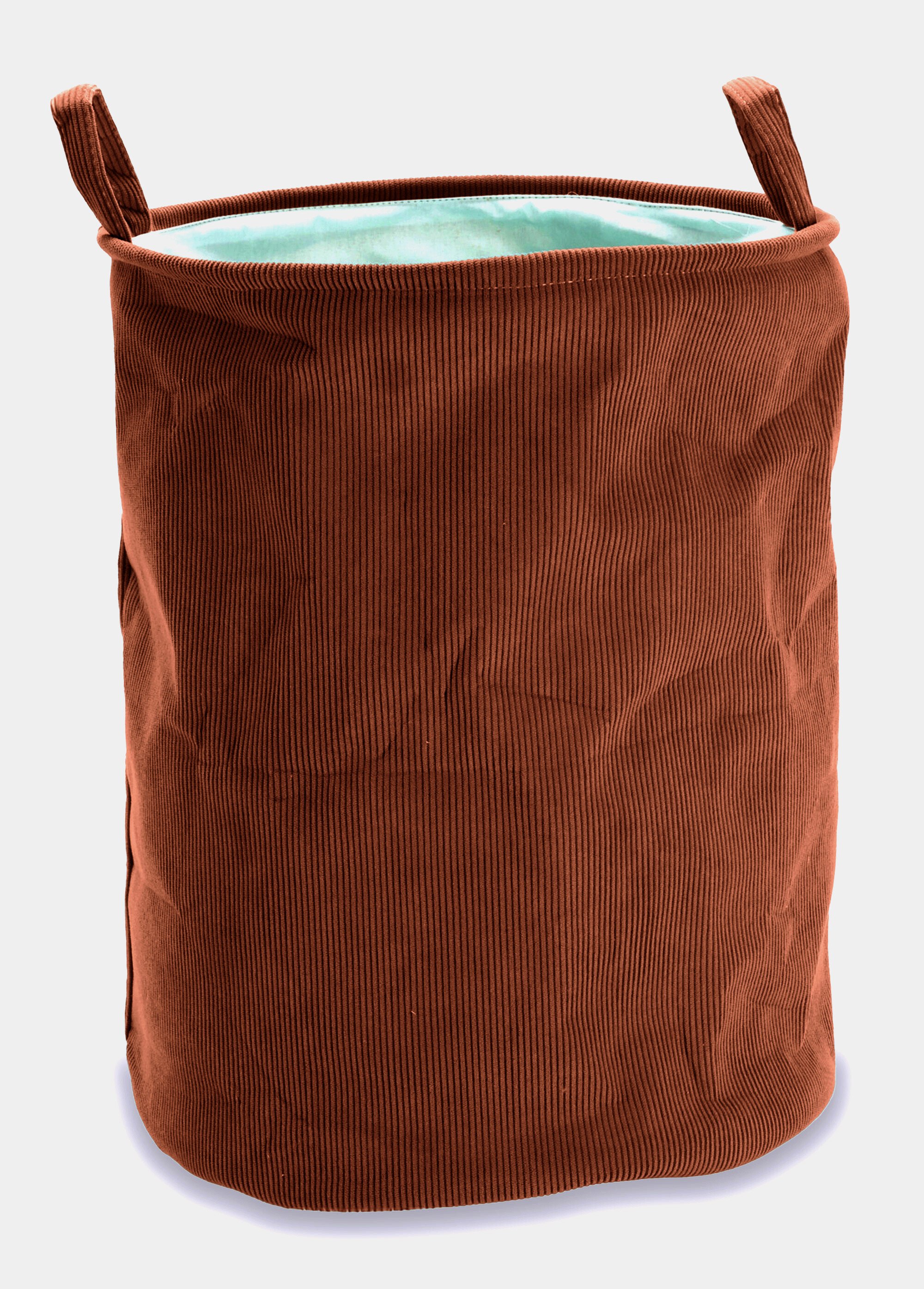 Panier à linge en velours, 2 anses Marron KP-CY4655500 FA1