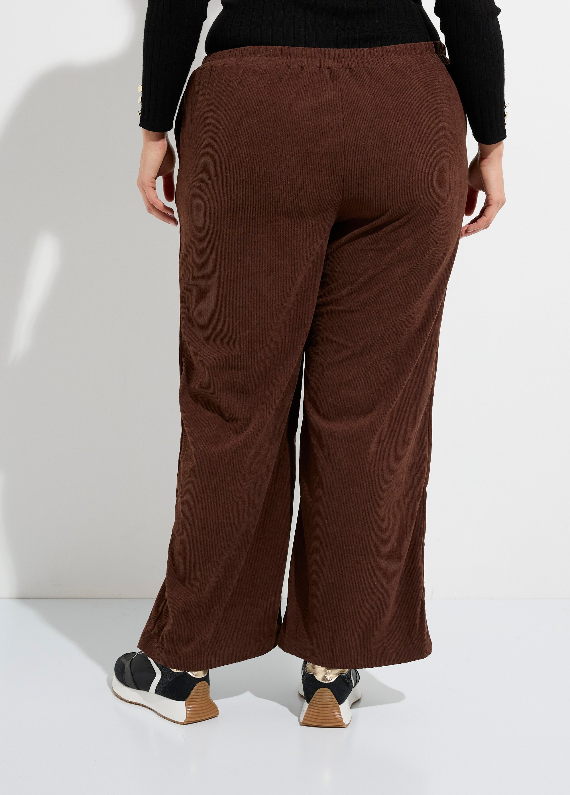 Pantalon à pont en velours grosses cotes