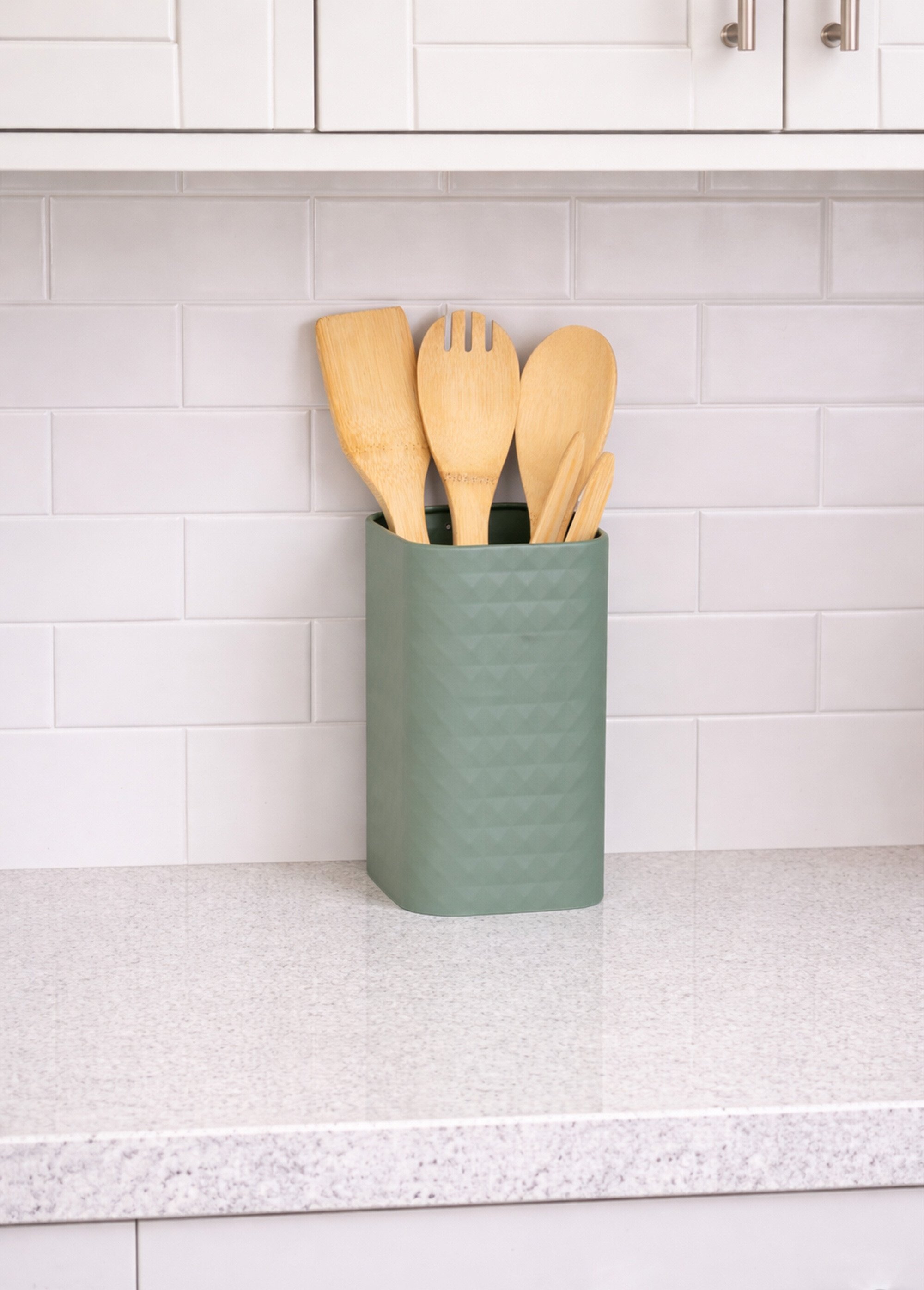 Pot acier inox + 4 ustensiles en bambou Vert JJA-190133 SI1