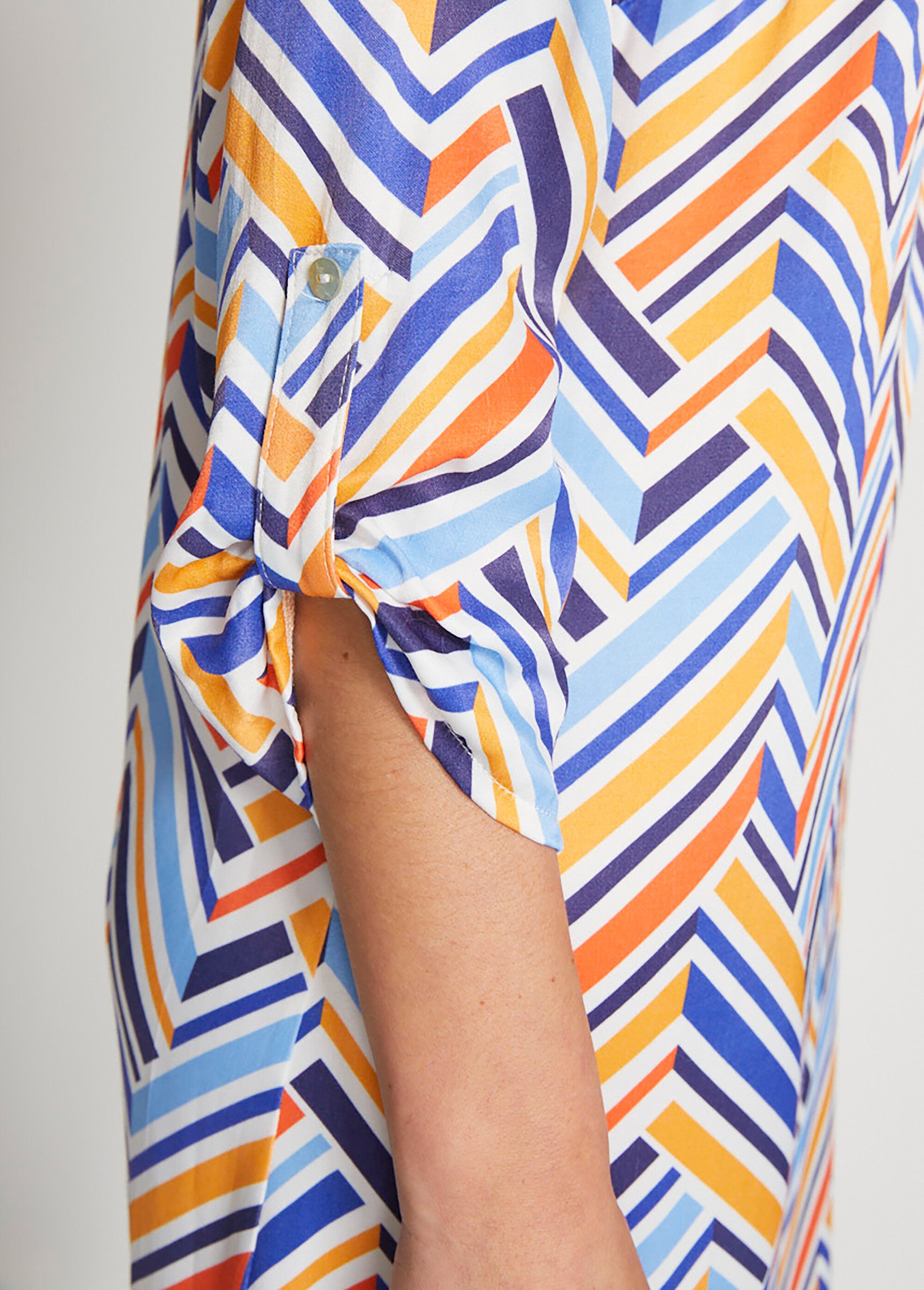 Robe courte droite imprimé graphique Femme Bleu ENIN DE2