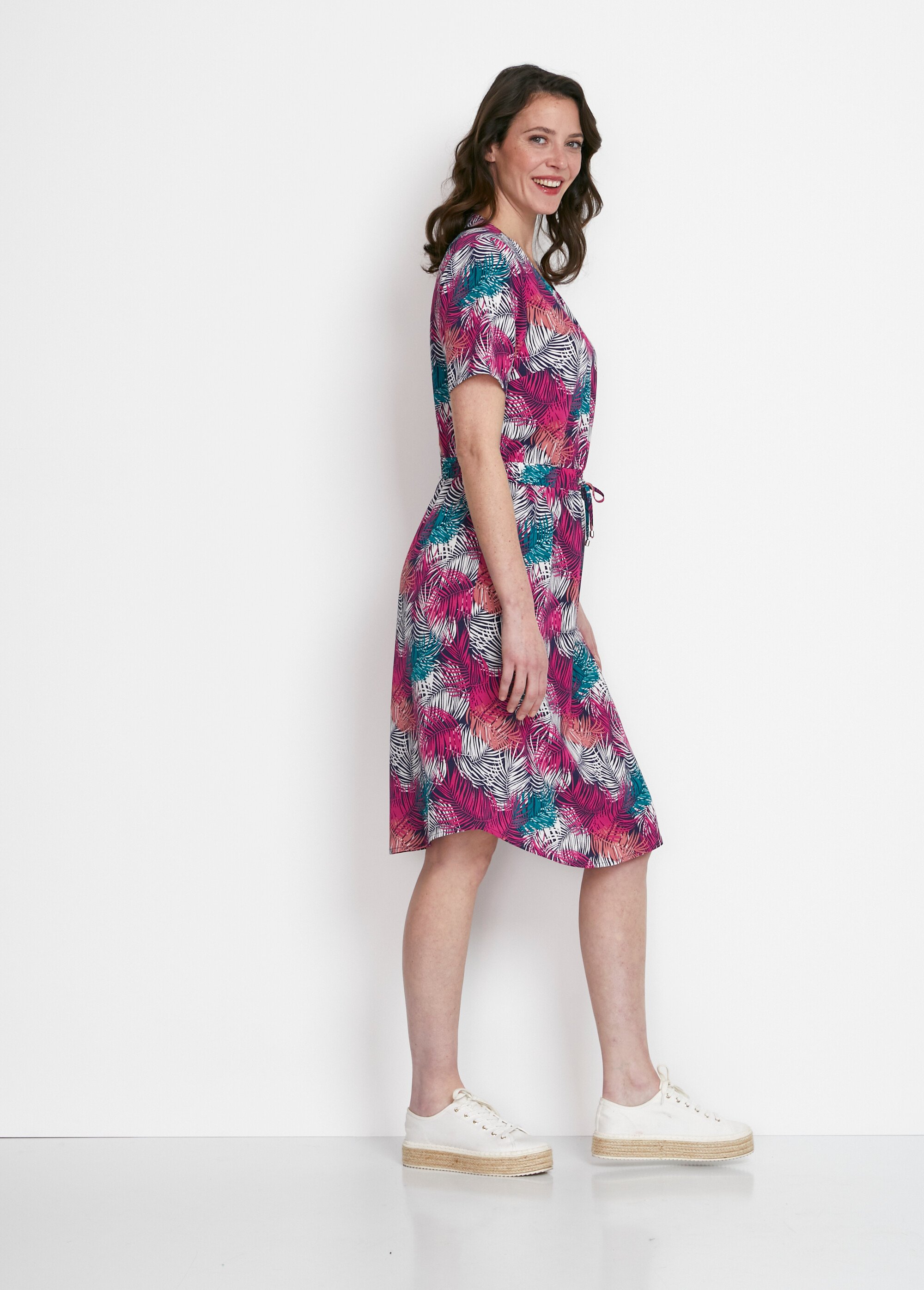 Robe courte droite taille élastiquée Femme Vert EMPIRE DR1