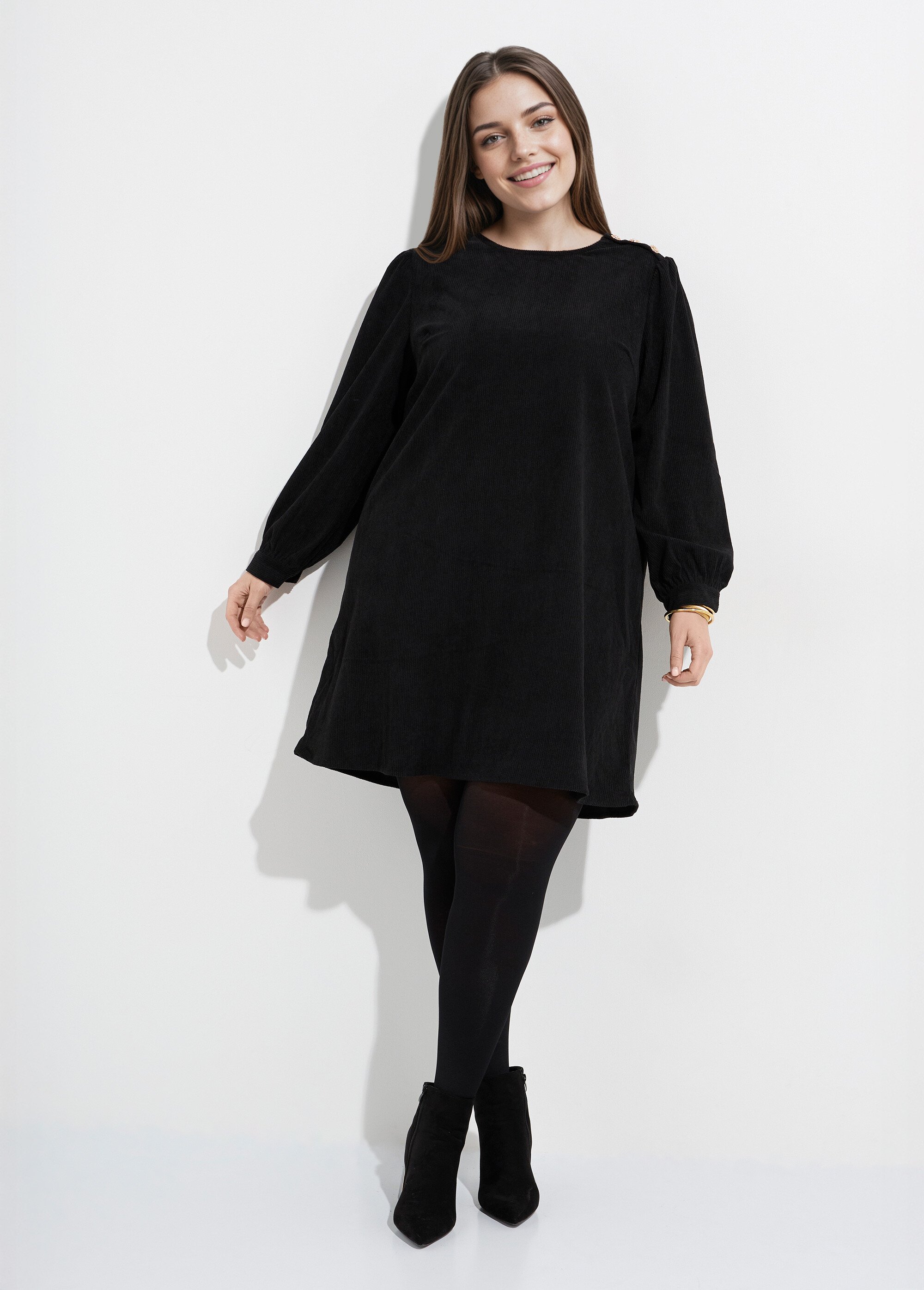 Robe housse en velours grosses cotes