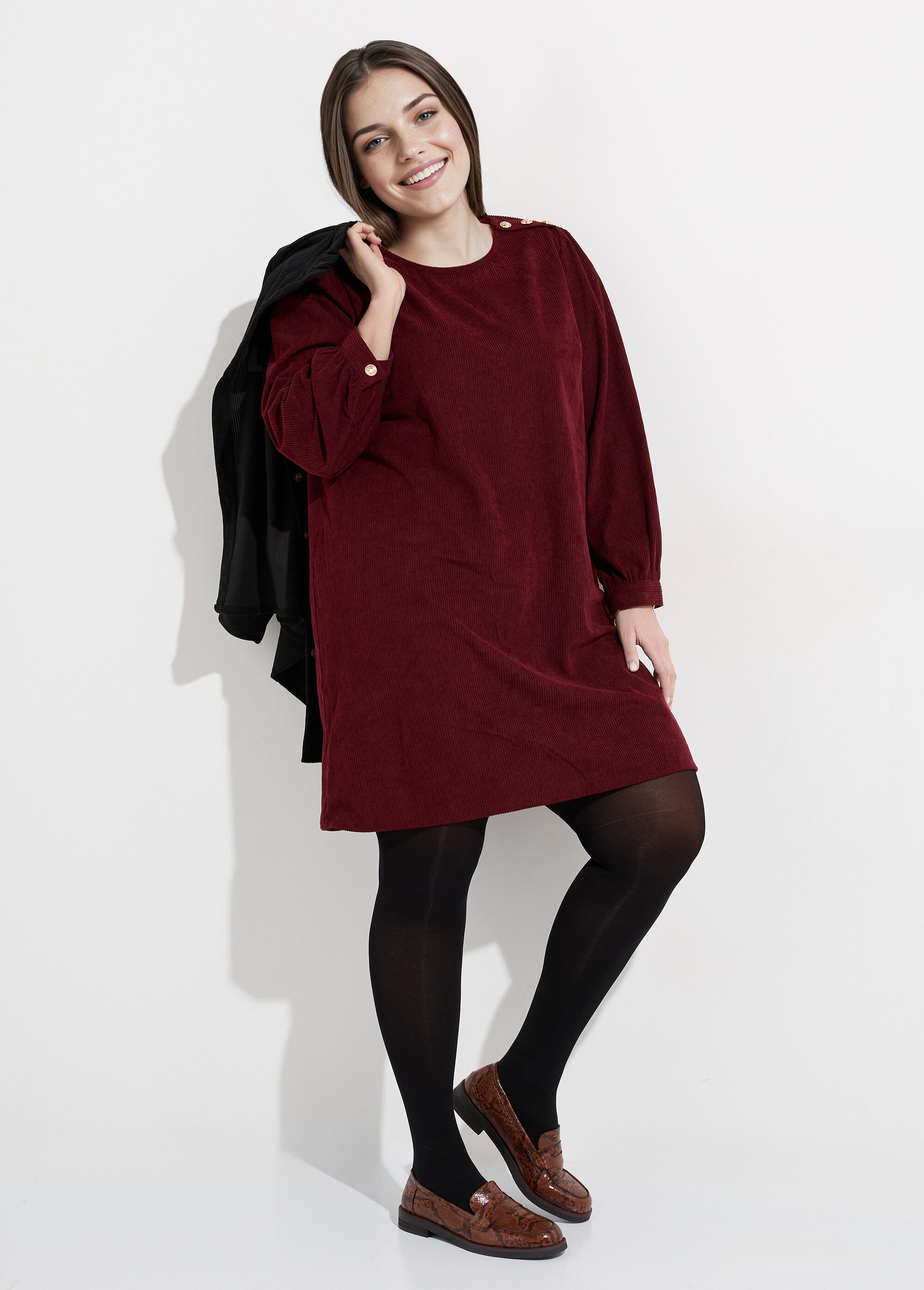 Robe housse en velours grosses cotes