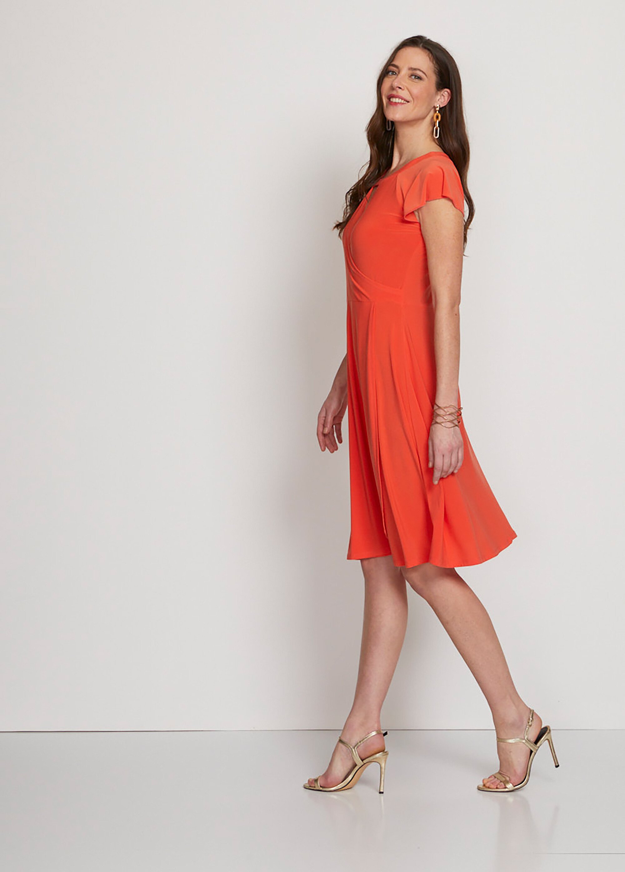 Robe maille courte effet cache-coeur Femme Orange EPAGE GA1