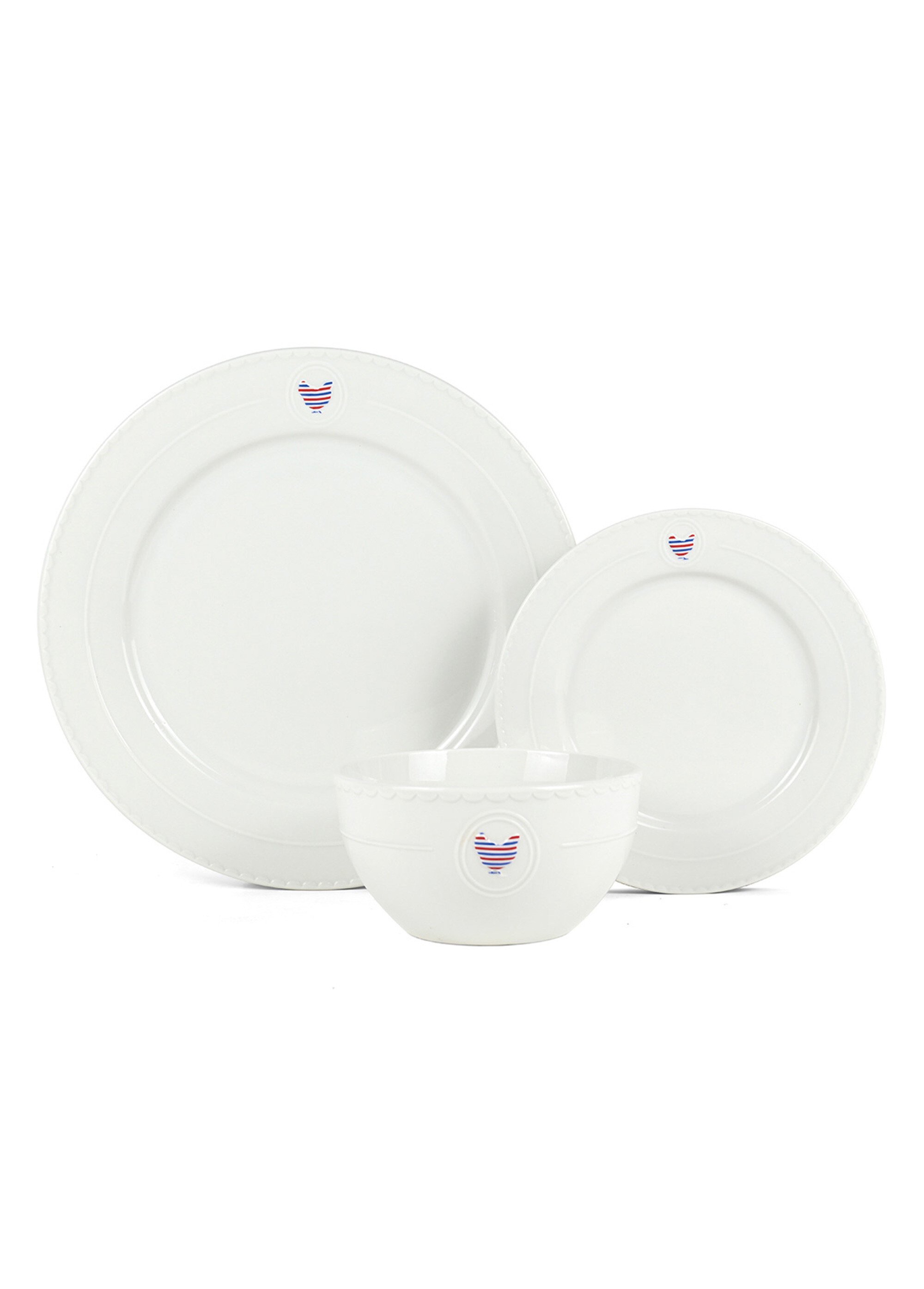 Service de table porcelaine 18 pièces couleur