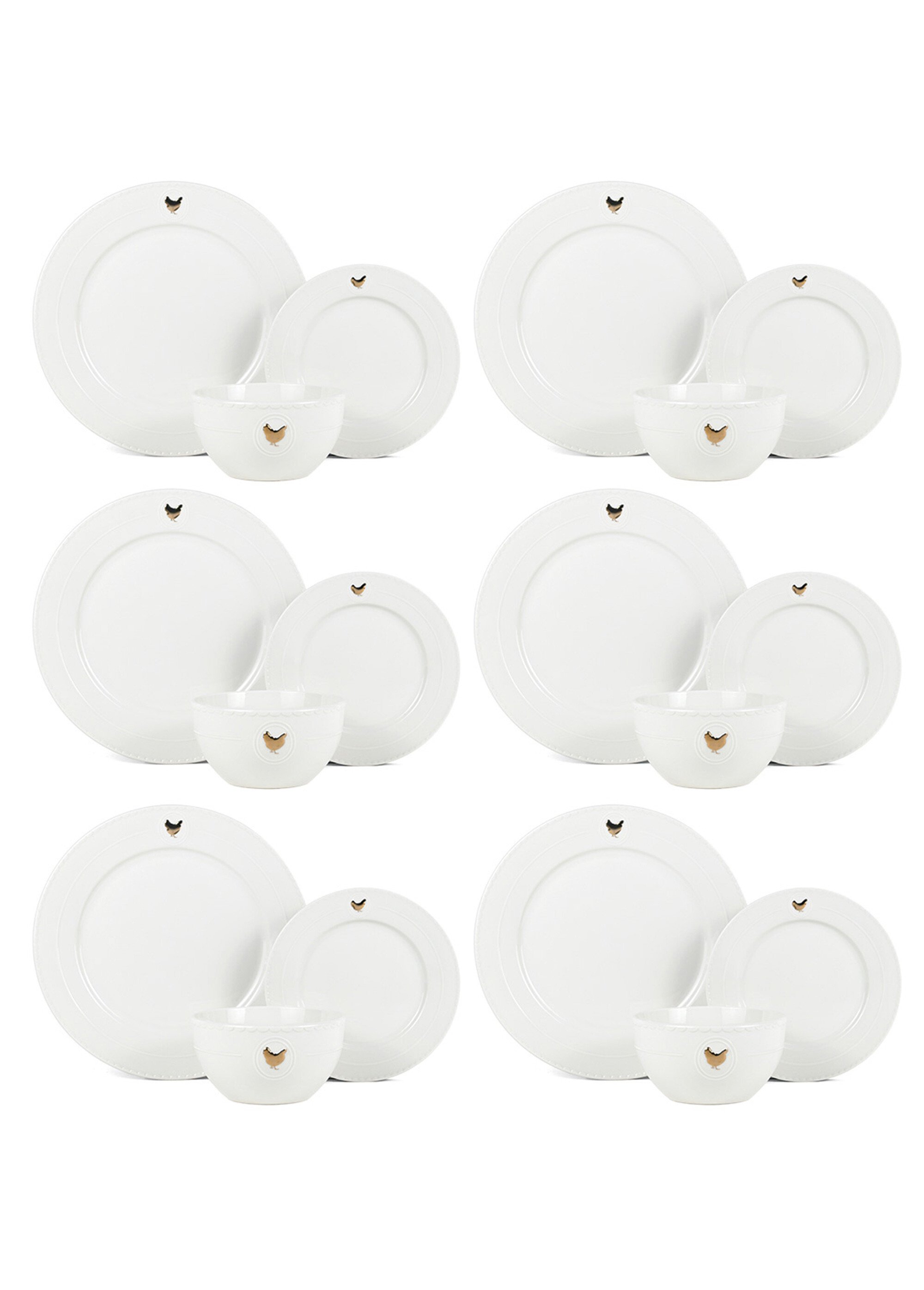Service de table porcelaine 18 pièces doré
