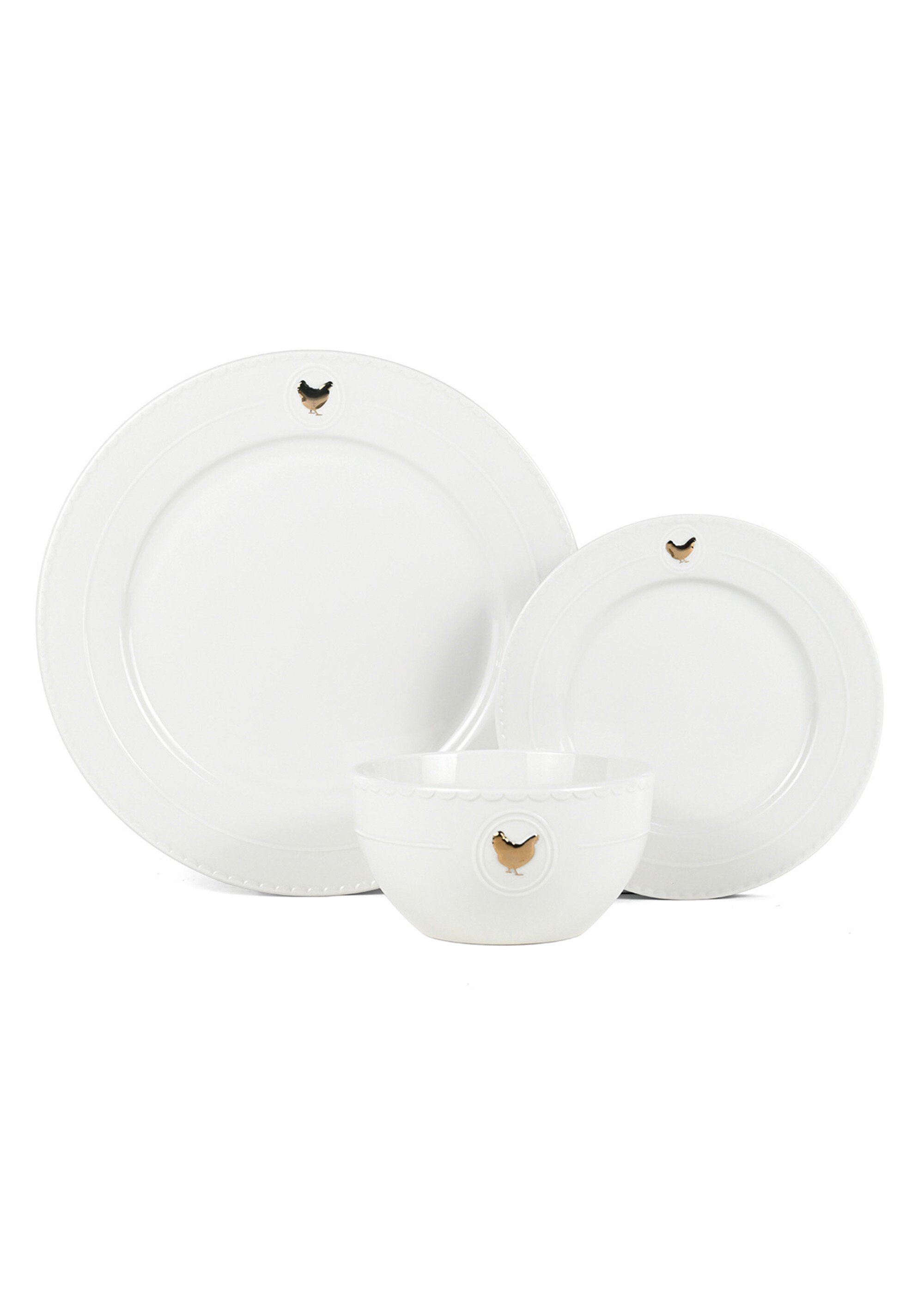 Service de table porcelaine 18 pièces doré