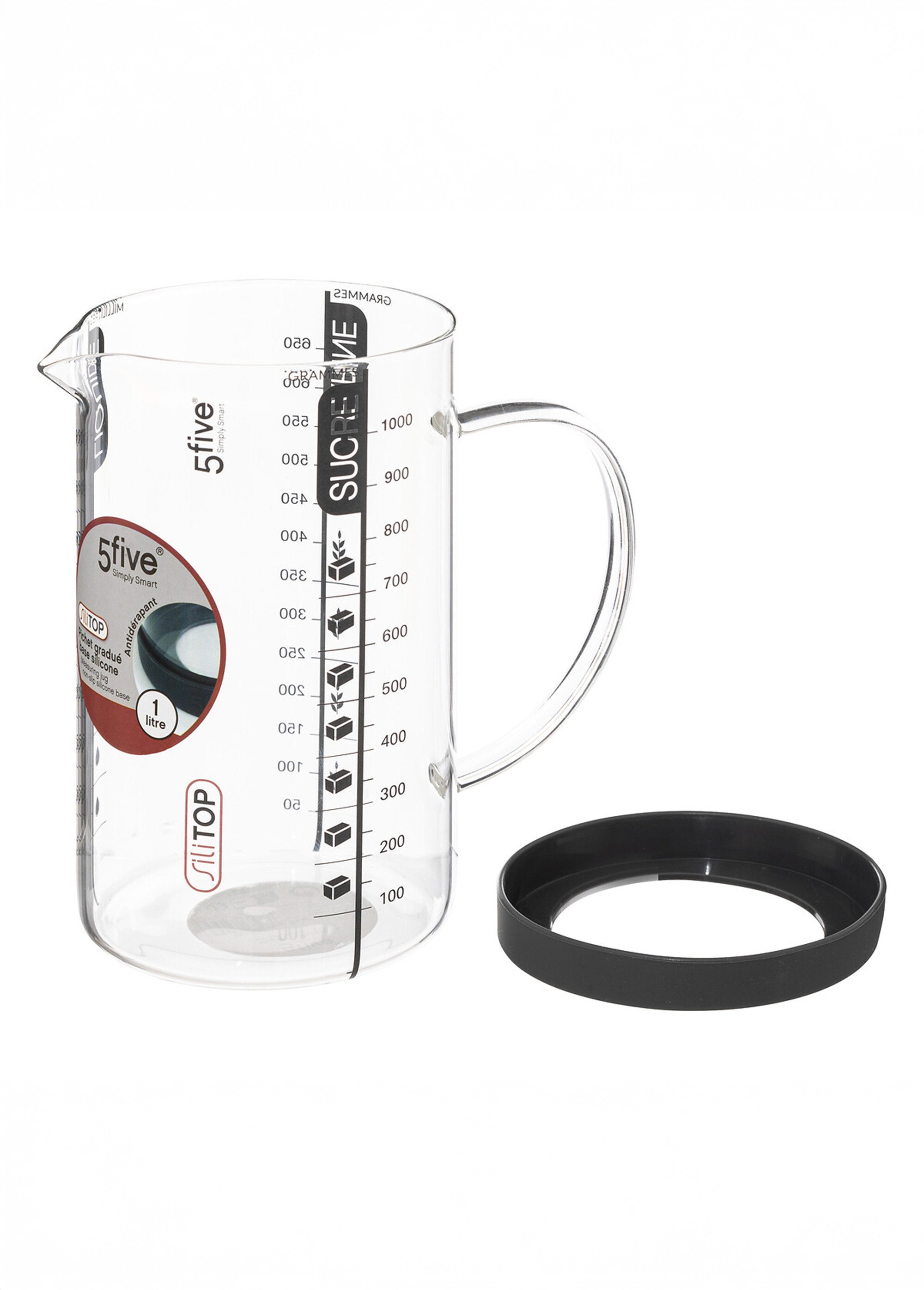 Verre doseur 1L, base silicone Blanc JJA-189406 DE2