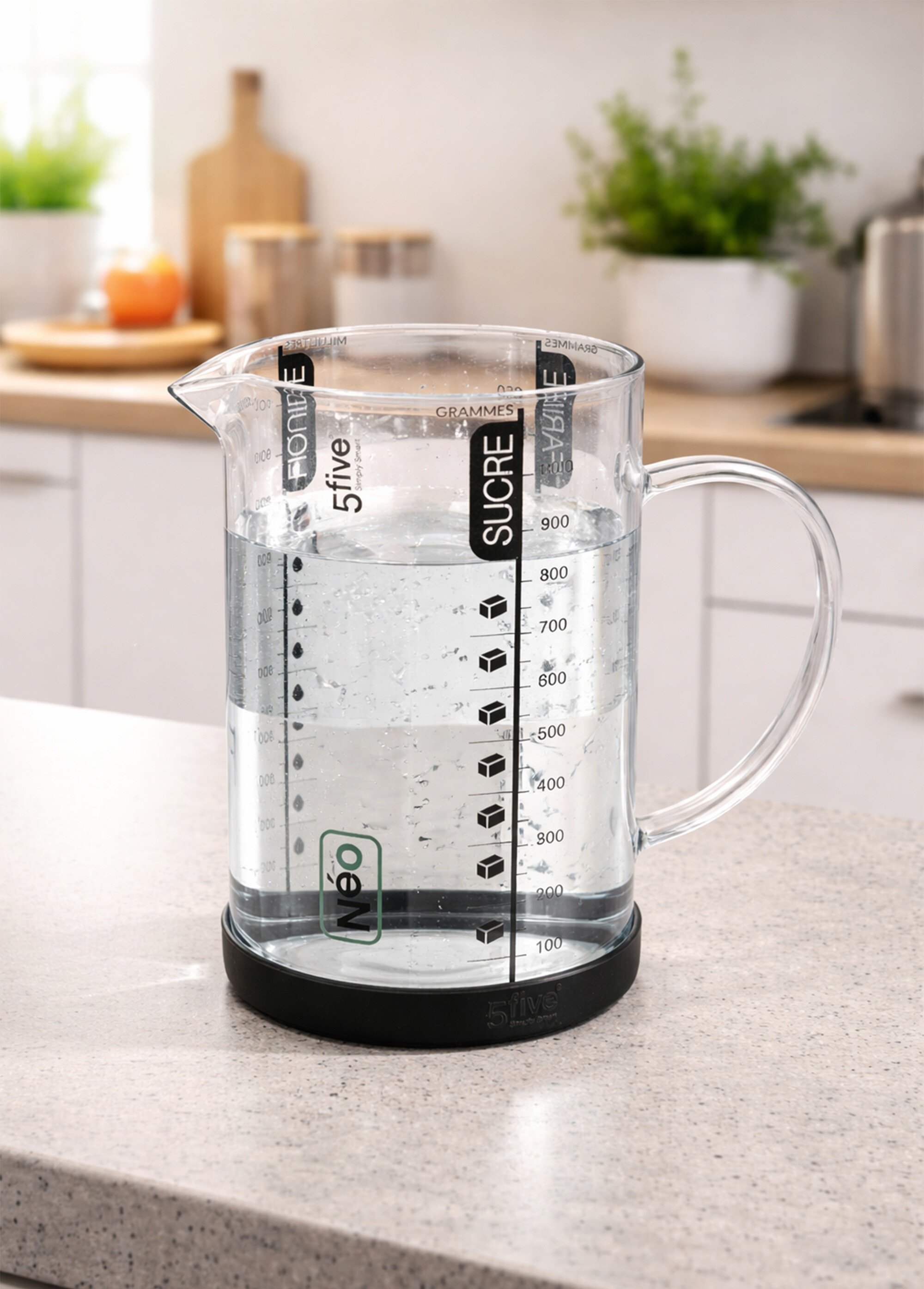 Verre doseur 1L, base silicone Blanc JJA-189406 SI1