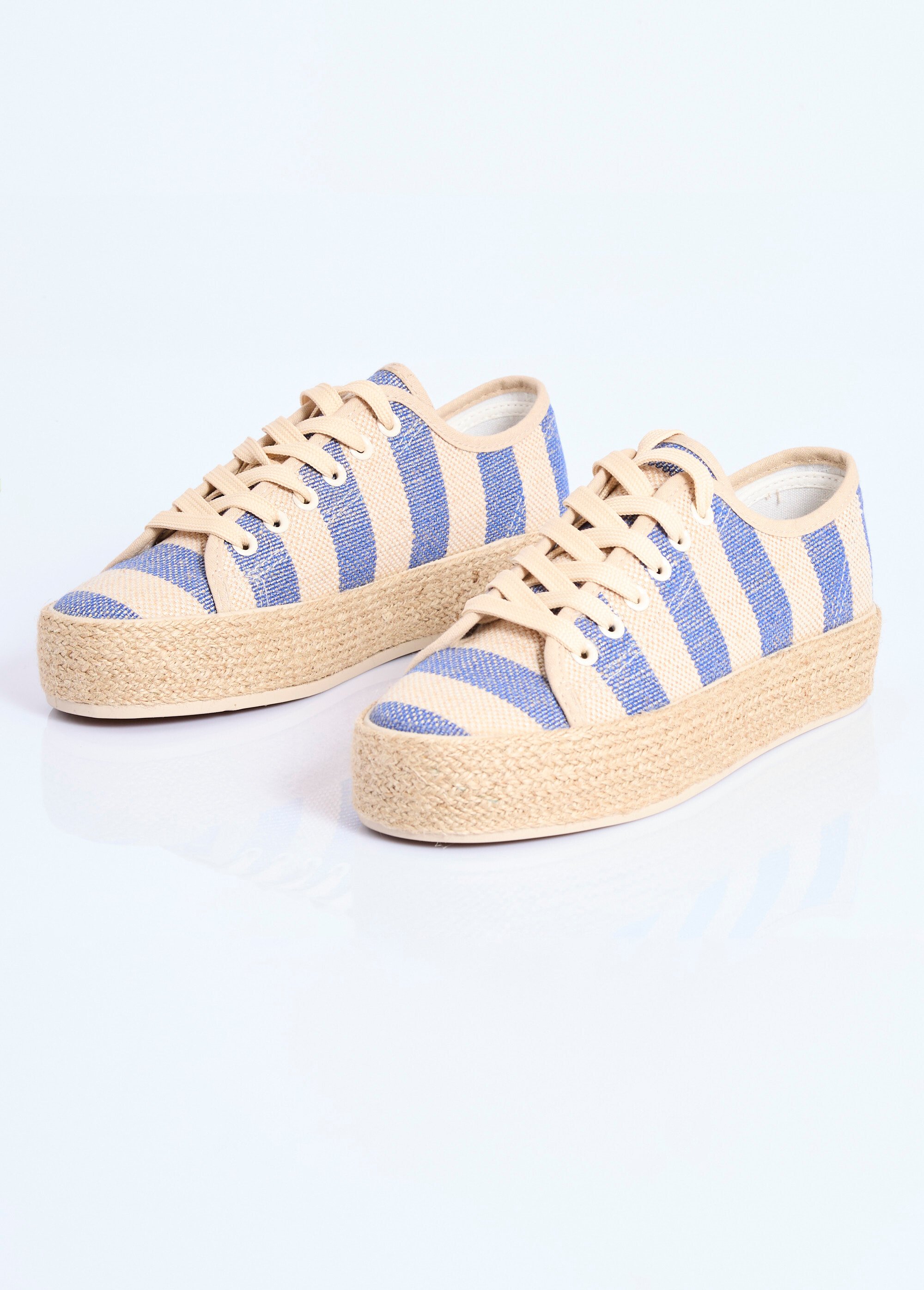 Baskets semelle plateforme façon corde Femme RAYE BLEU COVYB0389 DE1