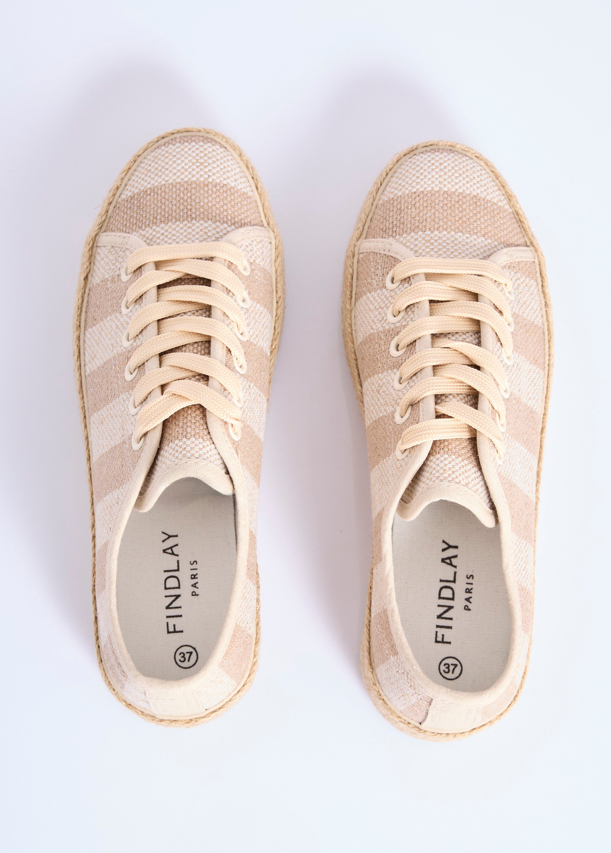 Baskets semelle plateforme façon corde Femme RAYE BEIGE COVYB0389 OV1