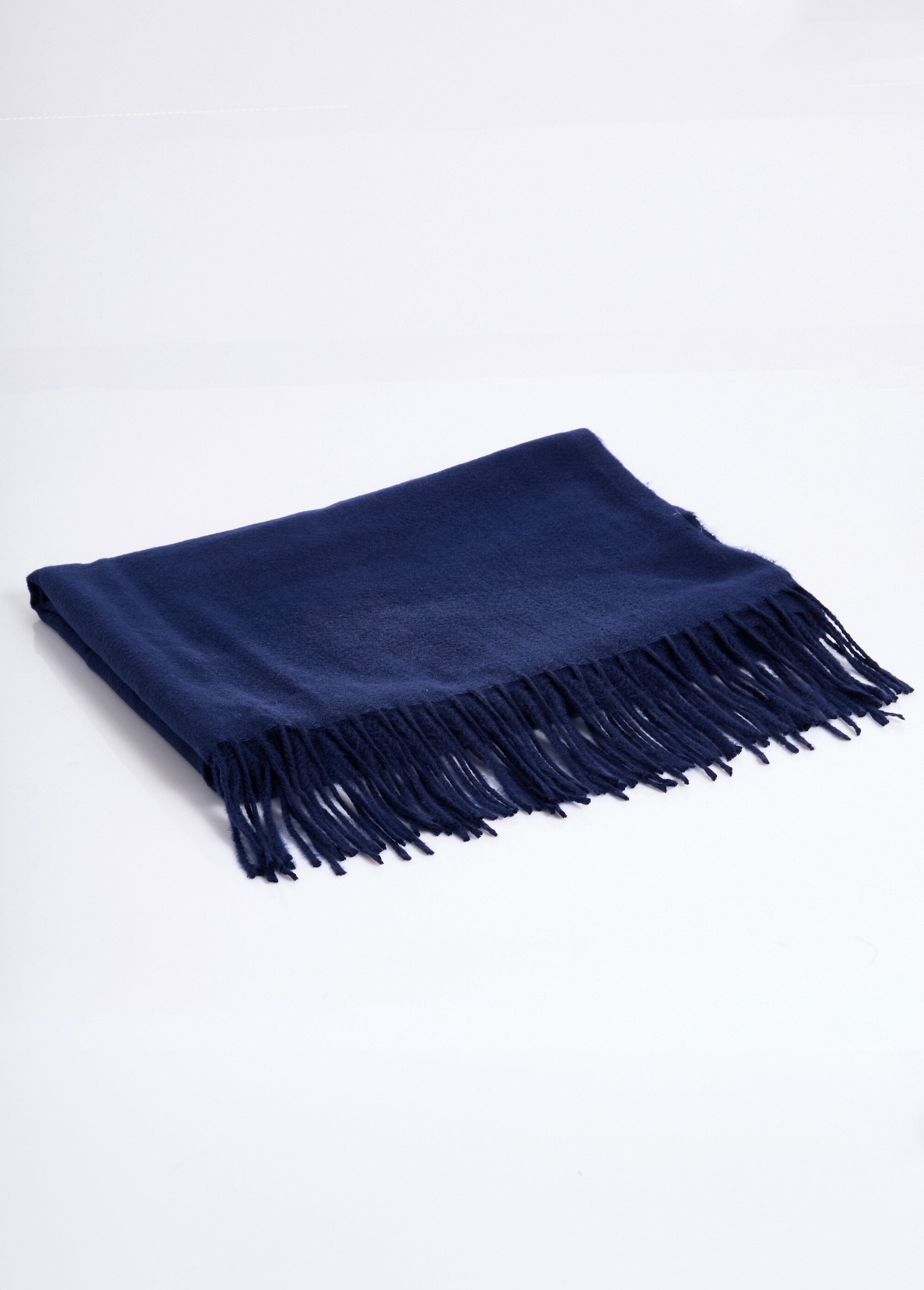 Echarpe à franges douce et chaude Femme Bleu NES180LSW1919 FA1