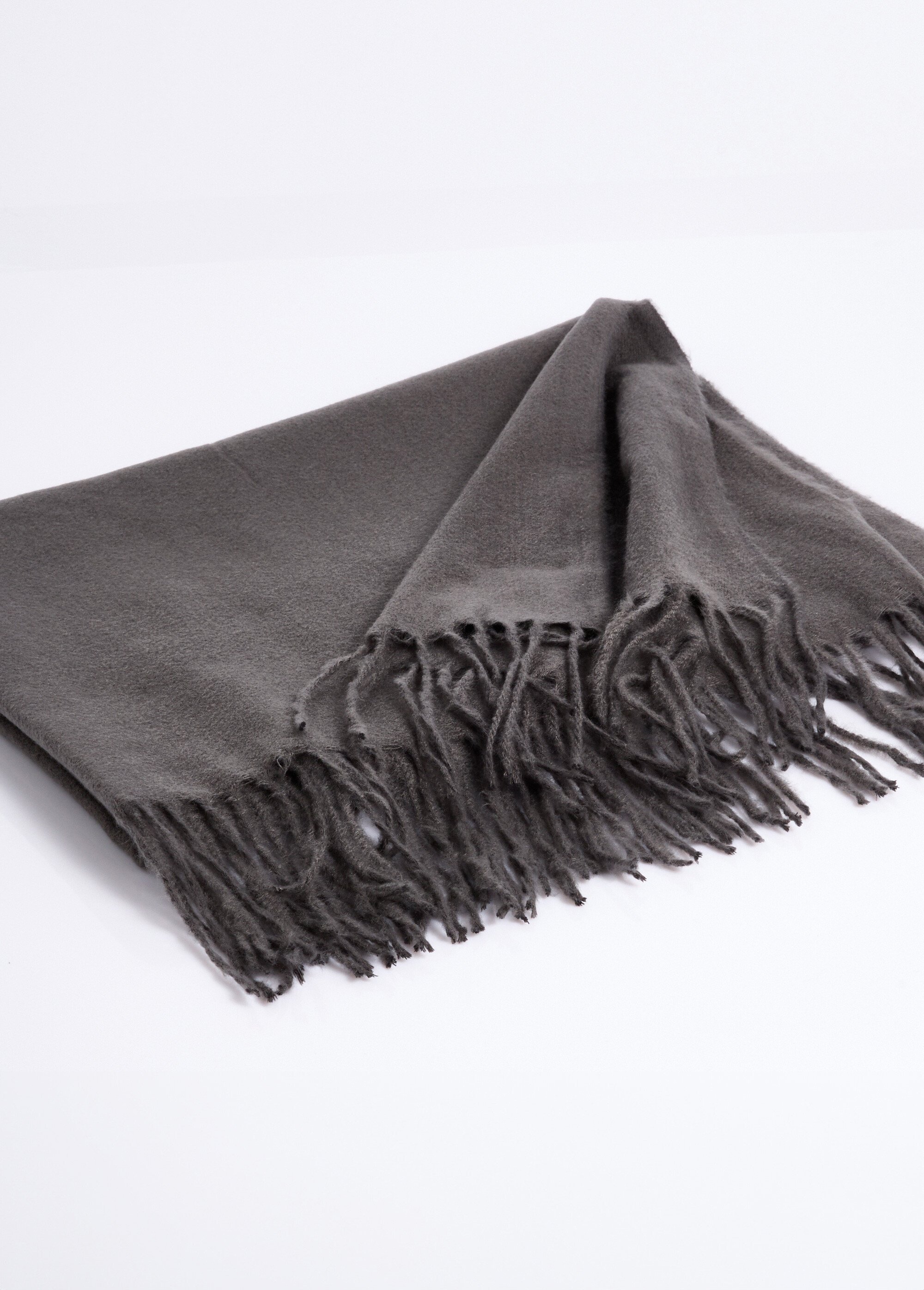 Echarpe à franges douce et chaude Femme Gris NES180LSW1919 DE1