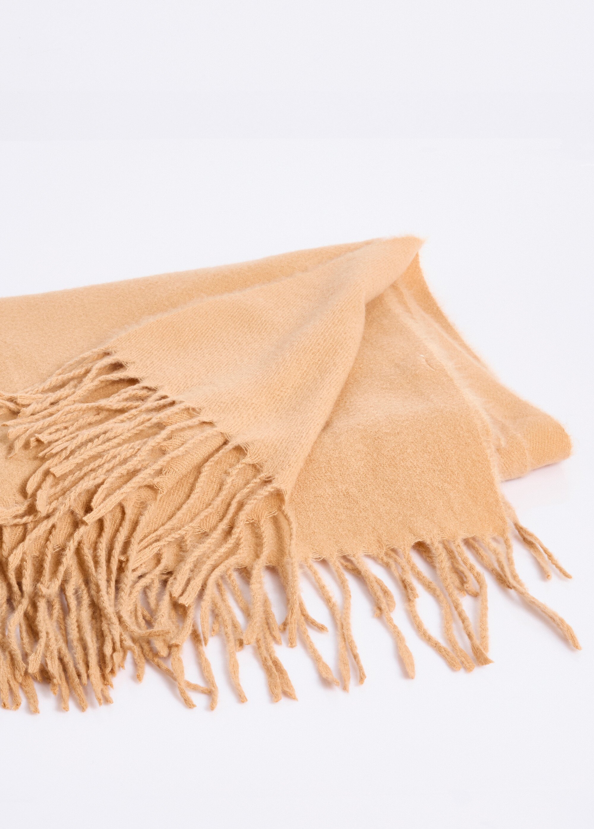 Echarpe à franges douce et chaude Femme Beige NES180LSW1919 DE1