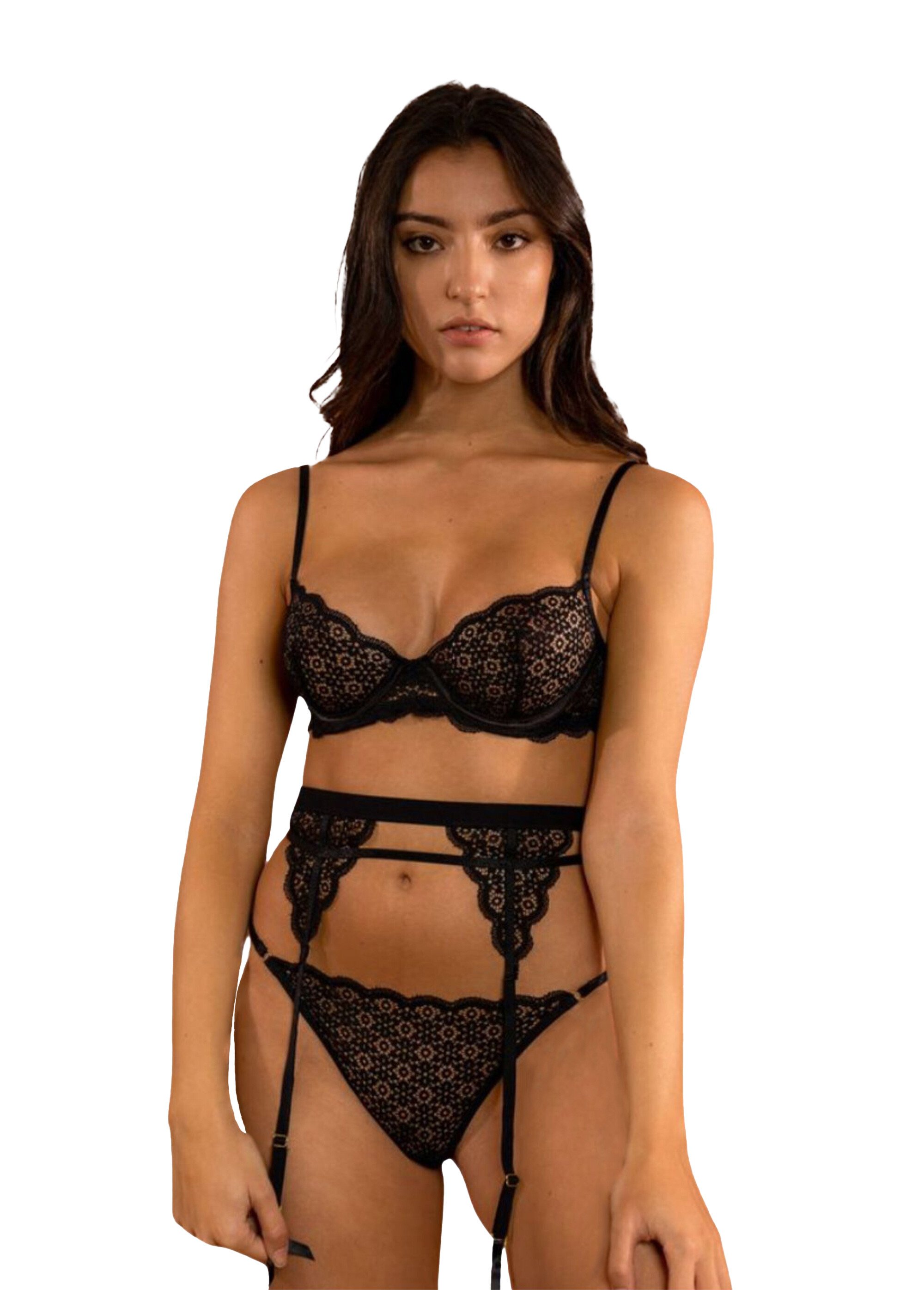 Estanla Porte-jarretelles Taille Haute Femme - Dentelle Sexy Et Confortable Avec Clips Antidérapants