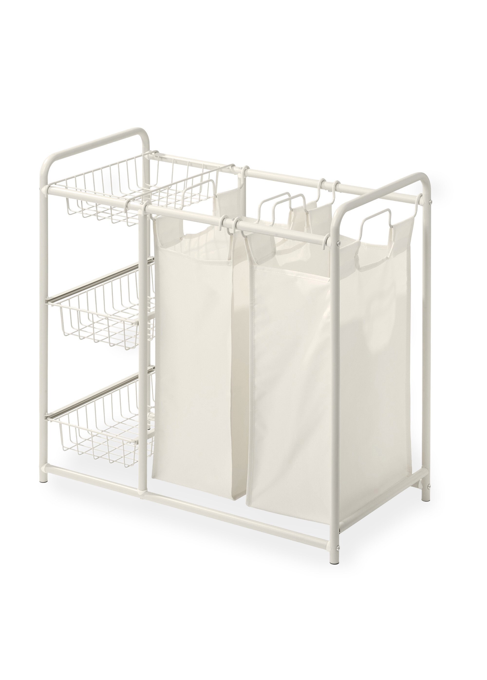 Grand panier à linge pour buanderie Blanc JJA-214573 FA1