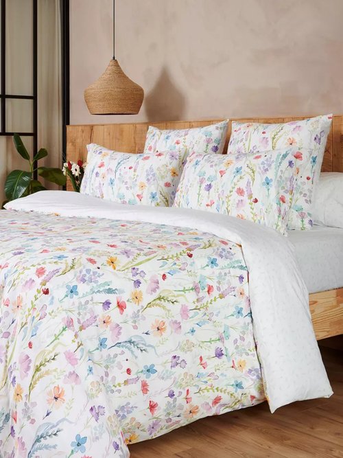 Taie d'oreiller fleurs percale Blanc TDV-TAIE-SOPHIE DE2