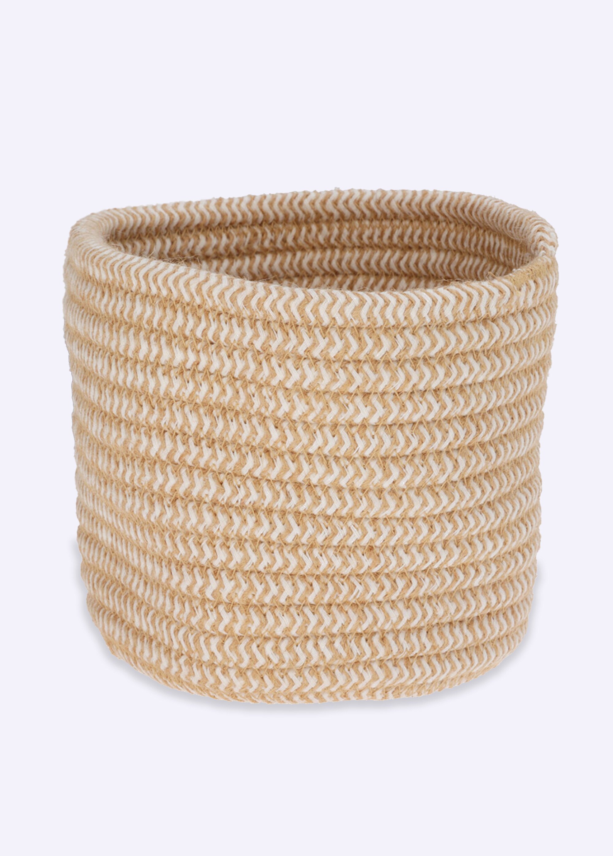 Panier cache pot tressé en coton