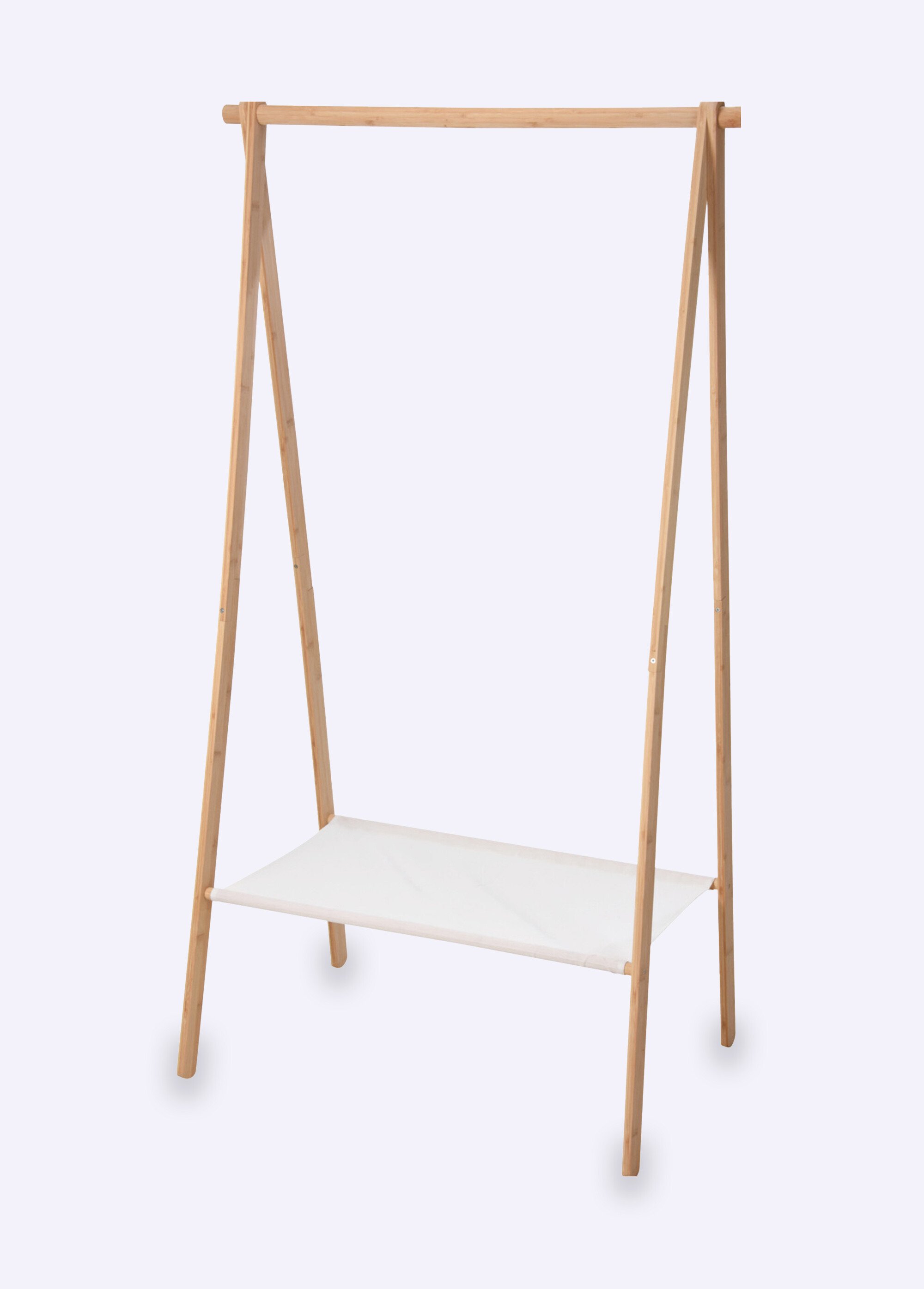 Portant vêtements bois 1 barre + 1 niveau BLANC KP-KR8400000 FA1