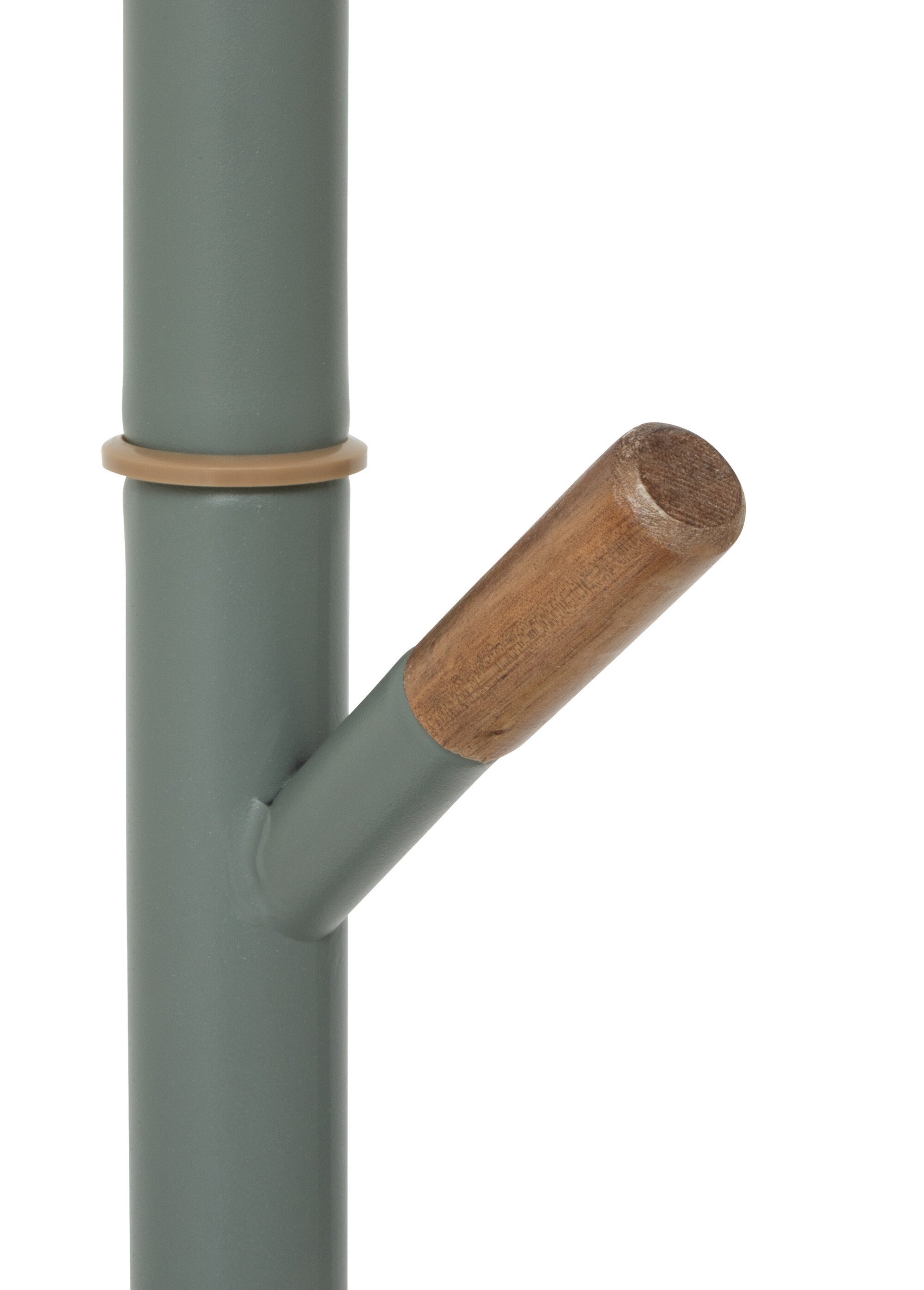 Porte manteaux 6 patères, acier et bois