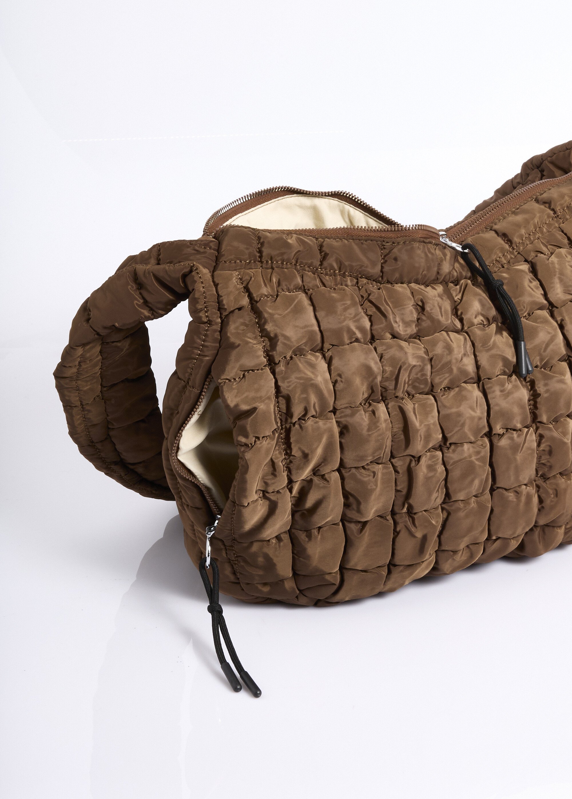 Sac matelassé zippé à bandoulière Femme Marron NES180LBW2504 DE1