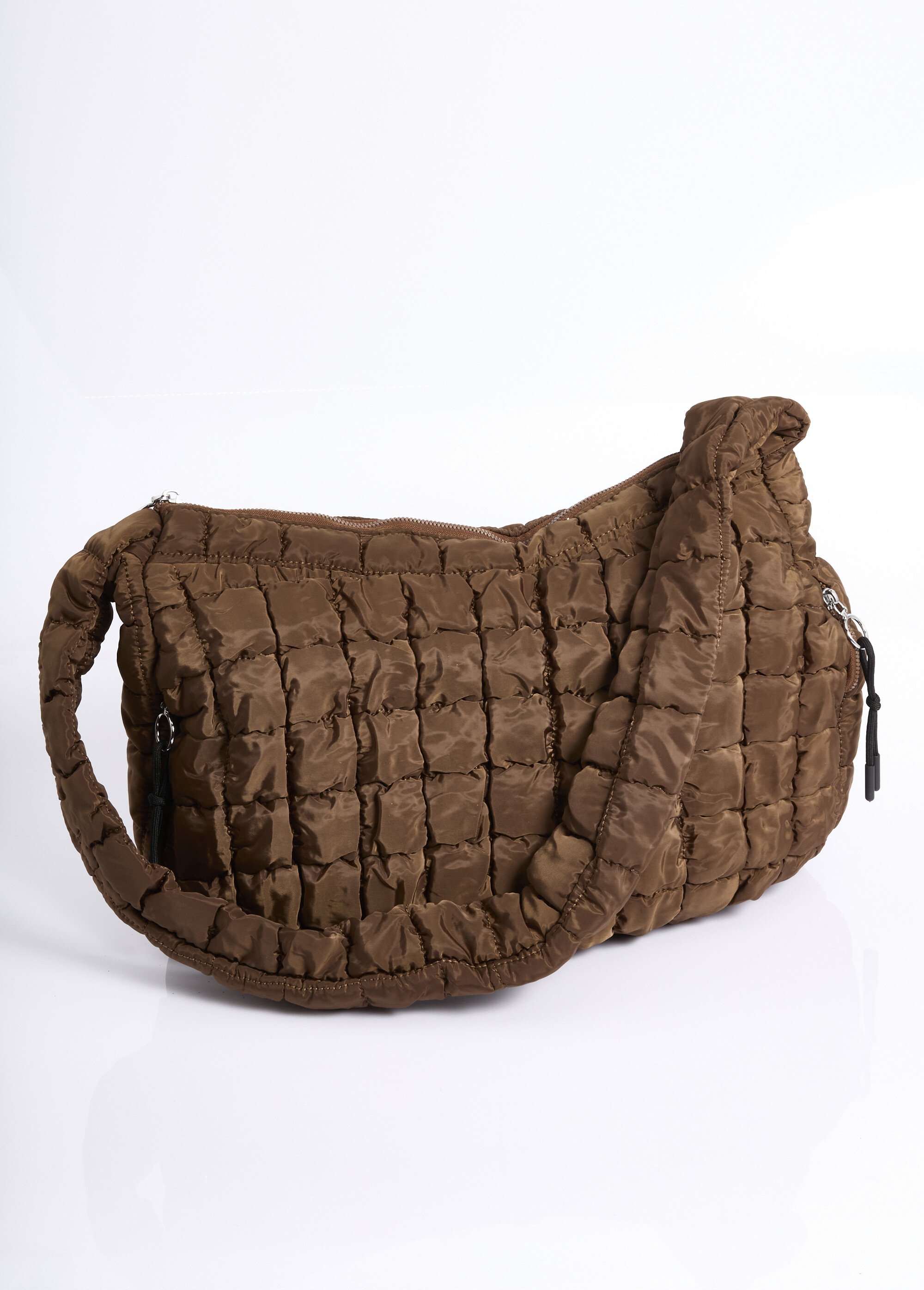 Sac matelassé zippé à bandoulière Femme Marron NES180LBW2504 FA1