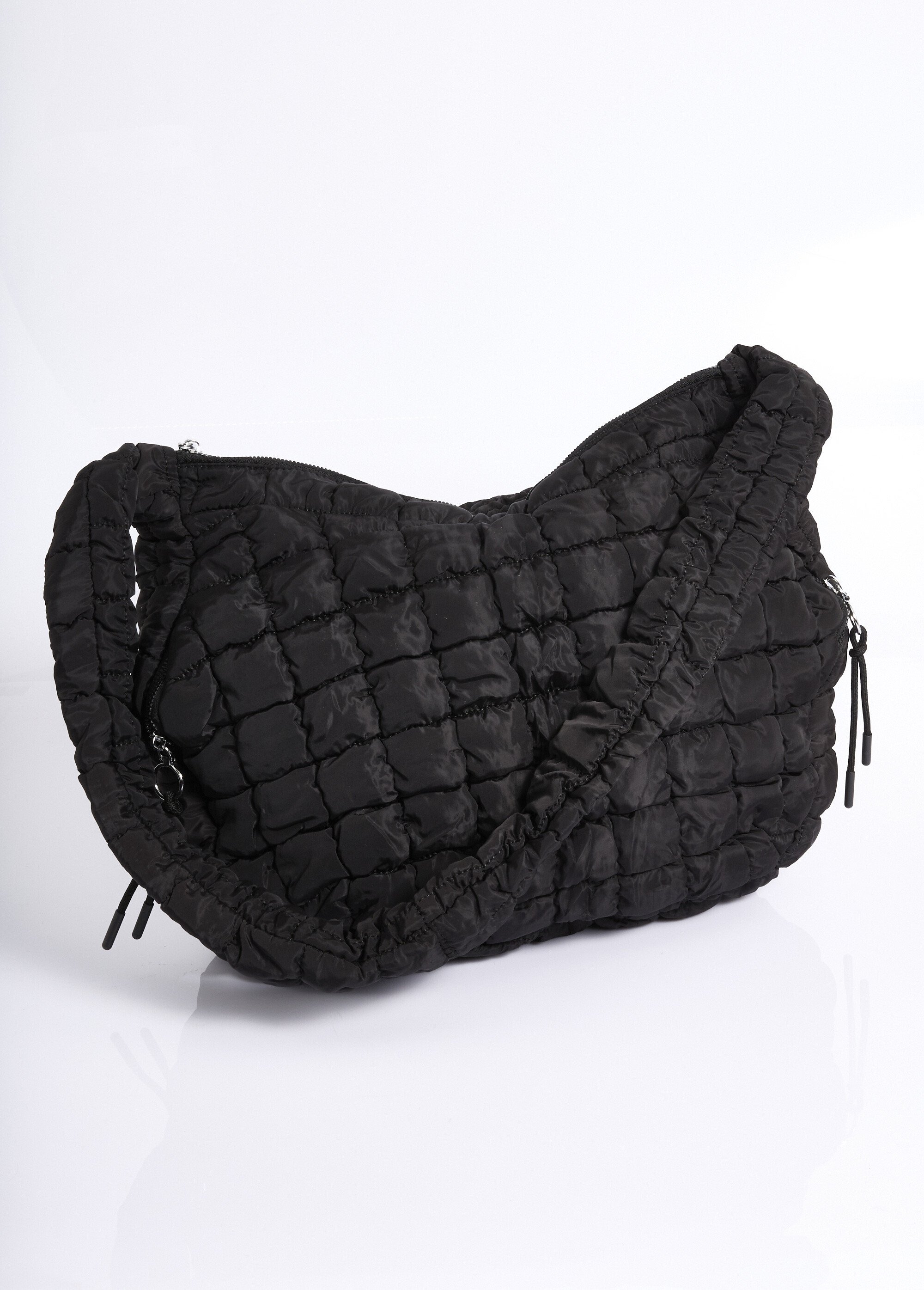 Sac matelassé zippé à bandoulière Femme Noir NES180LBW2504 FA1