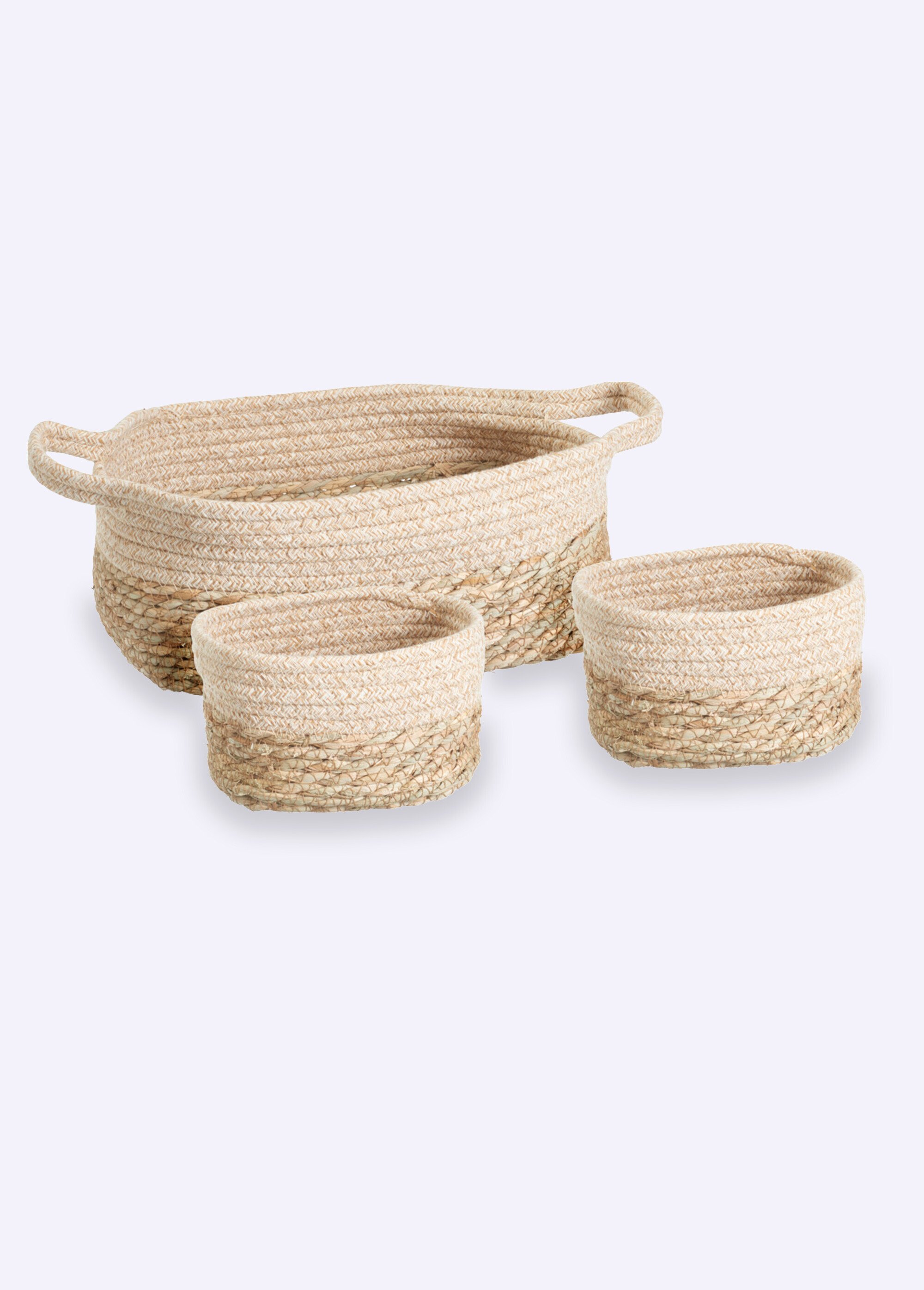 Set de 3 paniers tressés assortis
