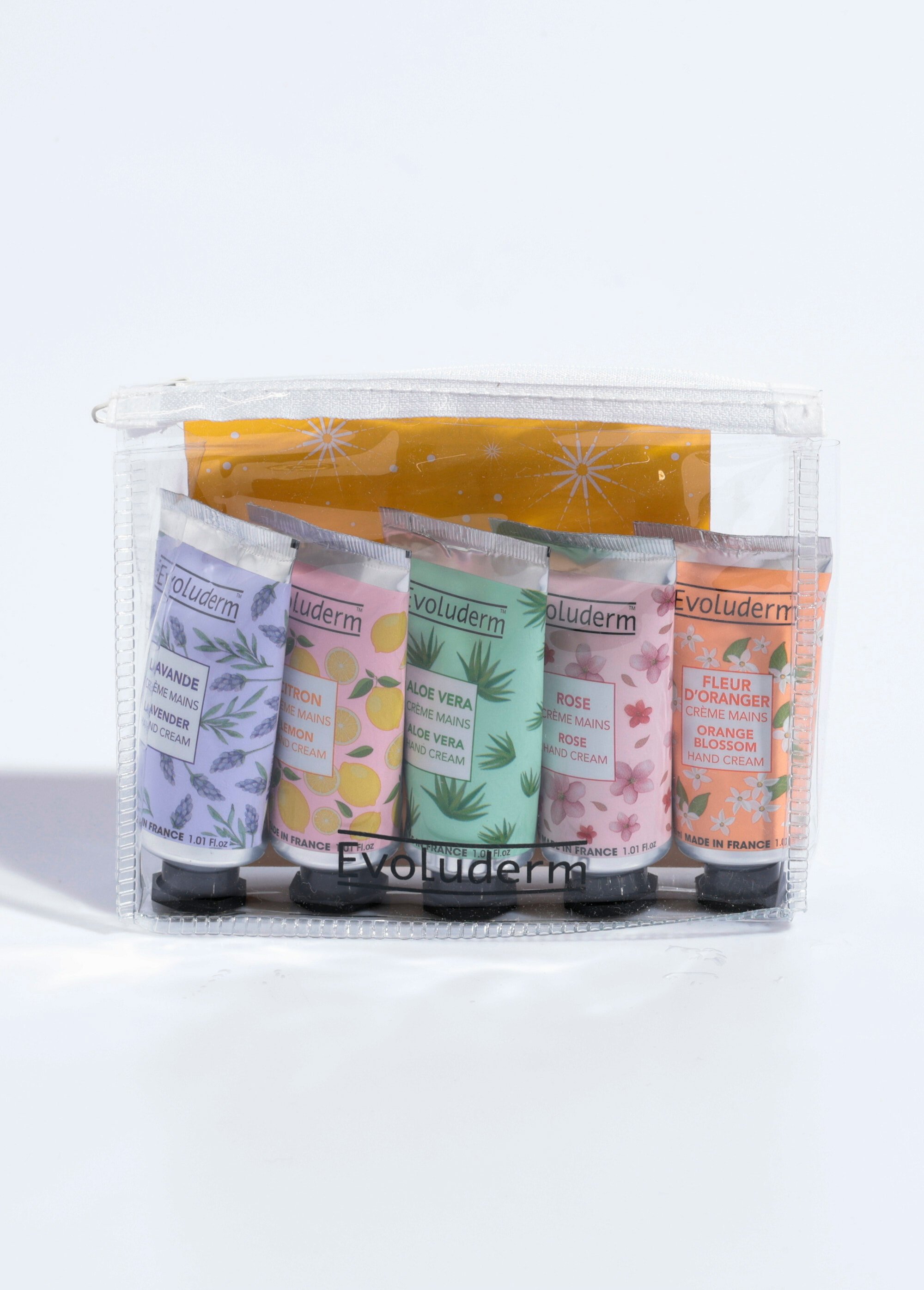 Trousse 5 crèmes mains parfumées Jaune EVO23038 FA1