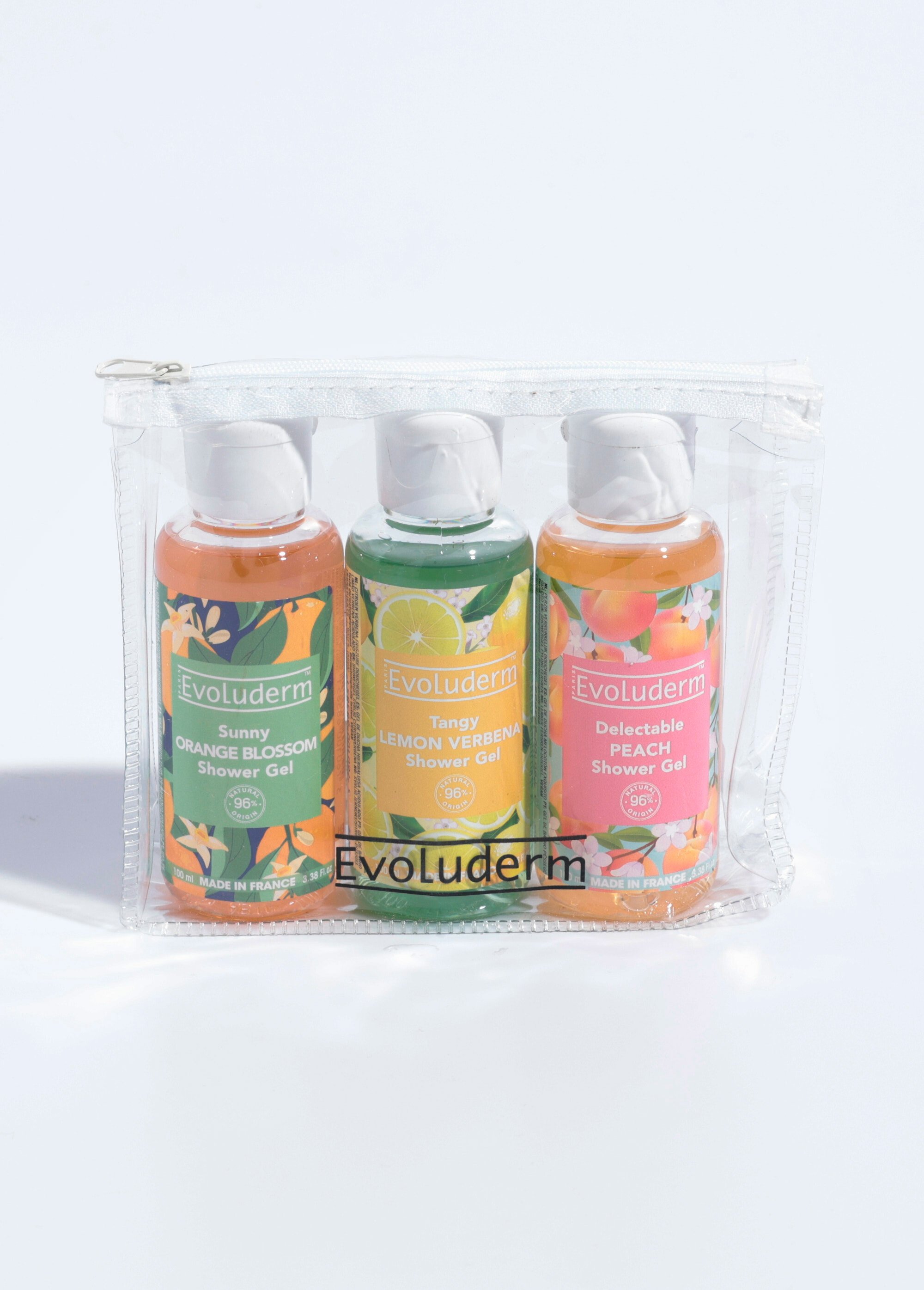 Trousse gels douche essentiels mini Blanc EVOTROUSSEGEL3 FA1