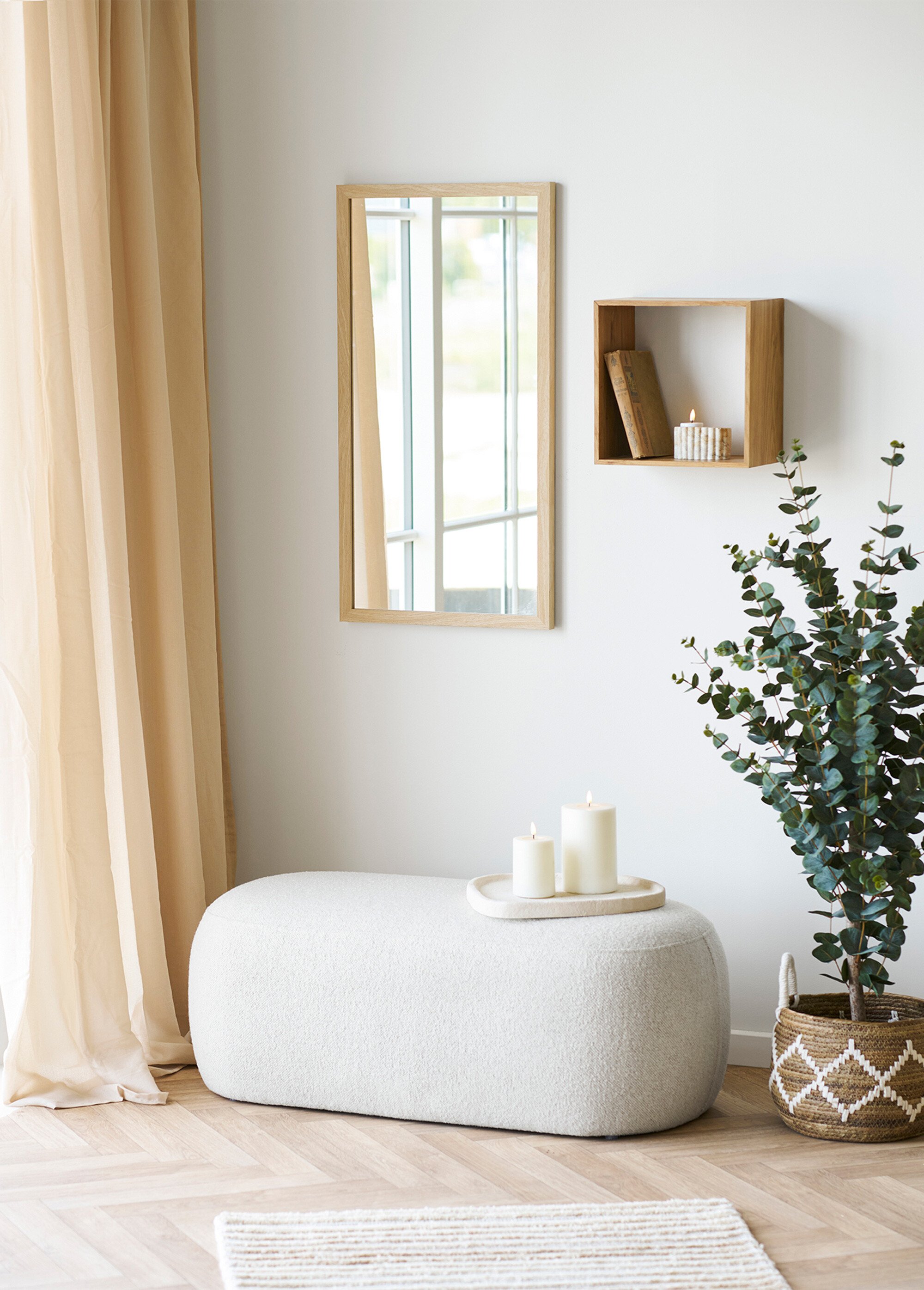 Banc en tissu, forme organique BEIGE HN-1501226 SI1