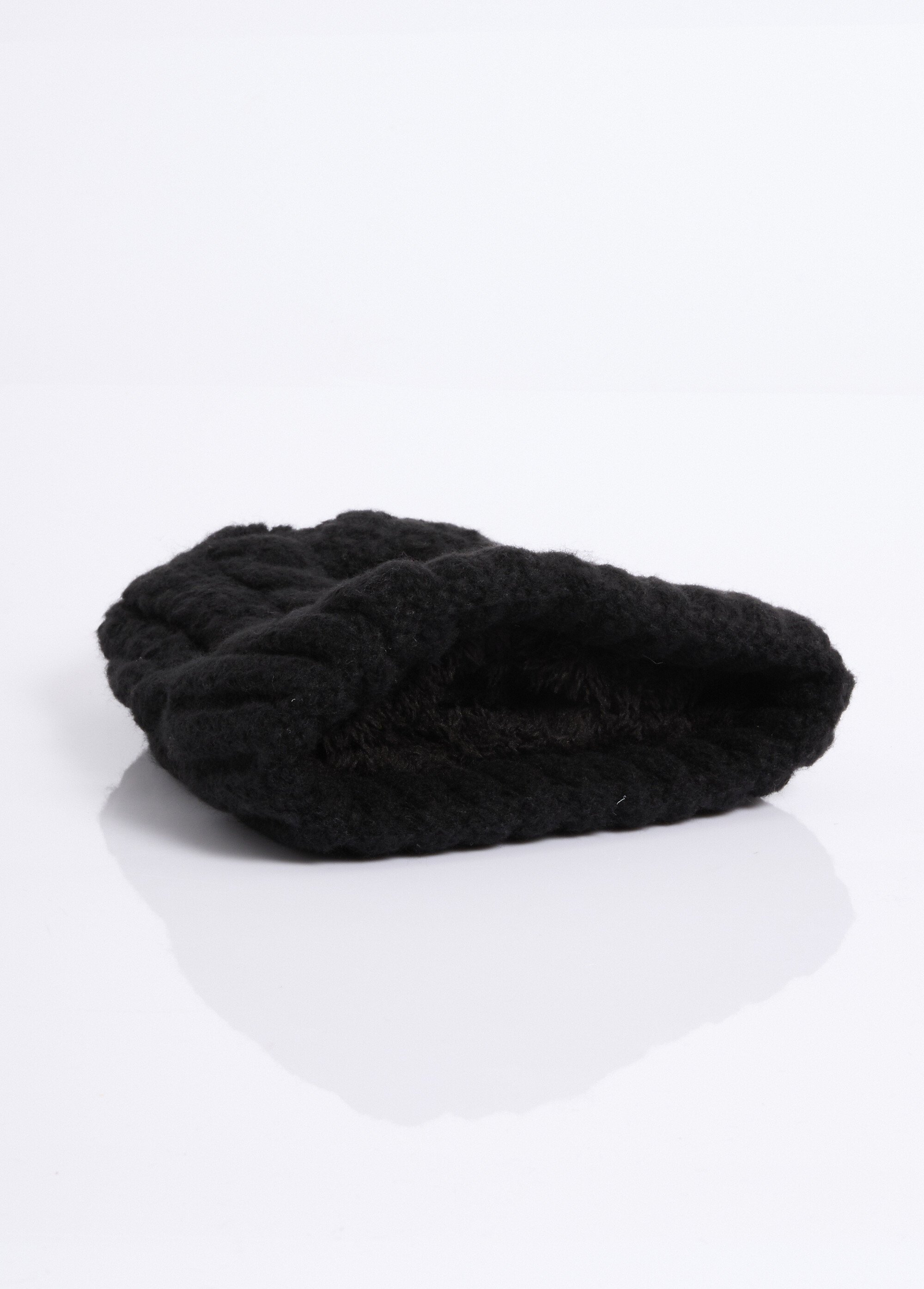 Bonnet en maille intérieur sherpa Femme Noir NES180LSHW2309W DE1