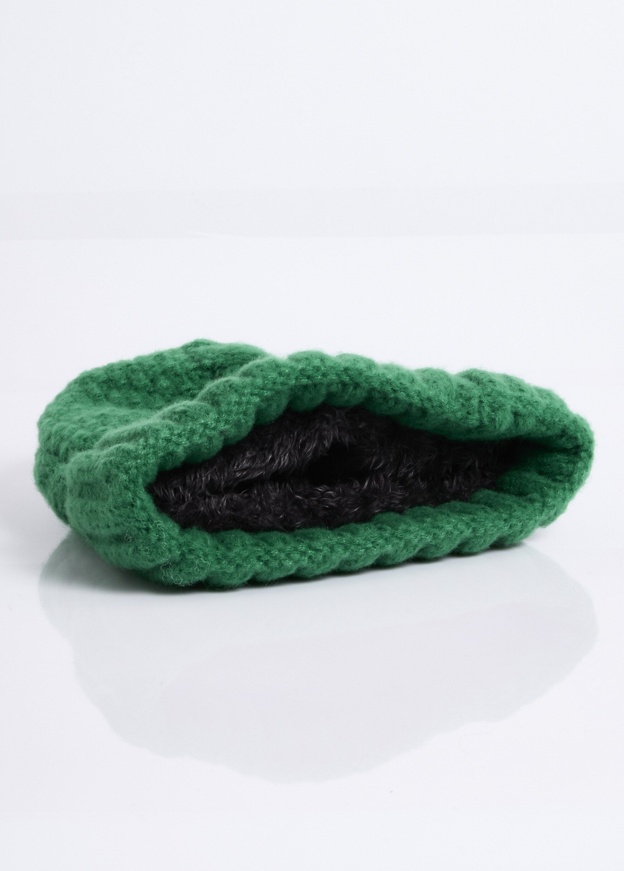 Bonnet en maille intérieur sherpa Femme Vert NES180LSHW2309W DE1