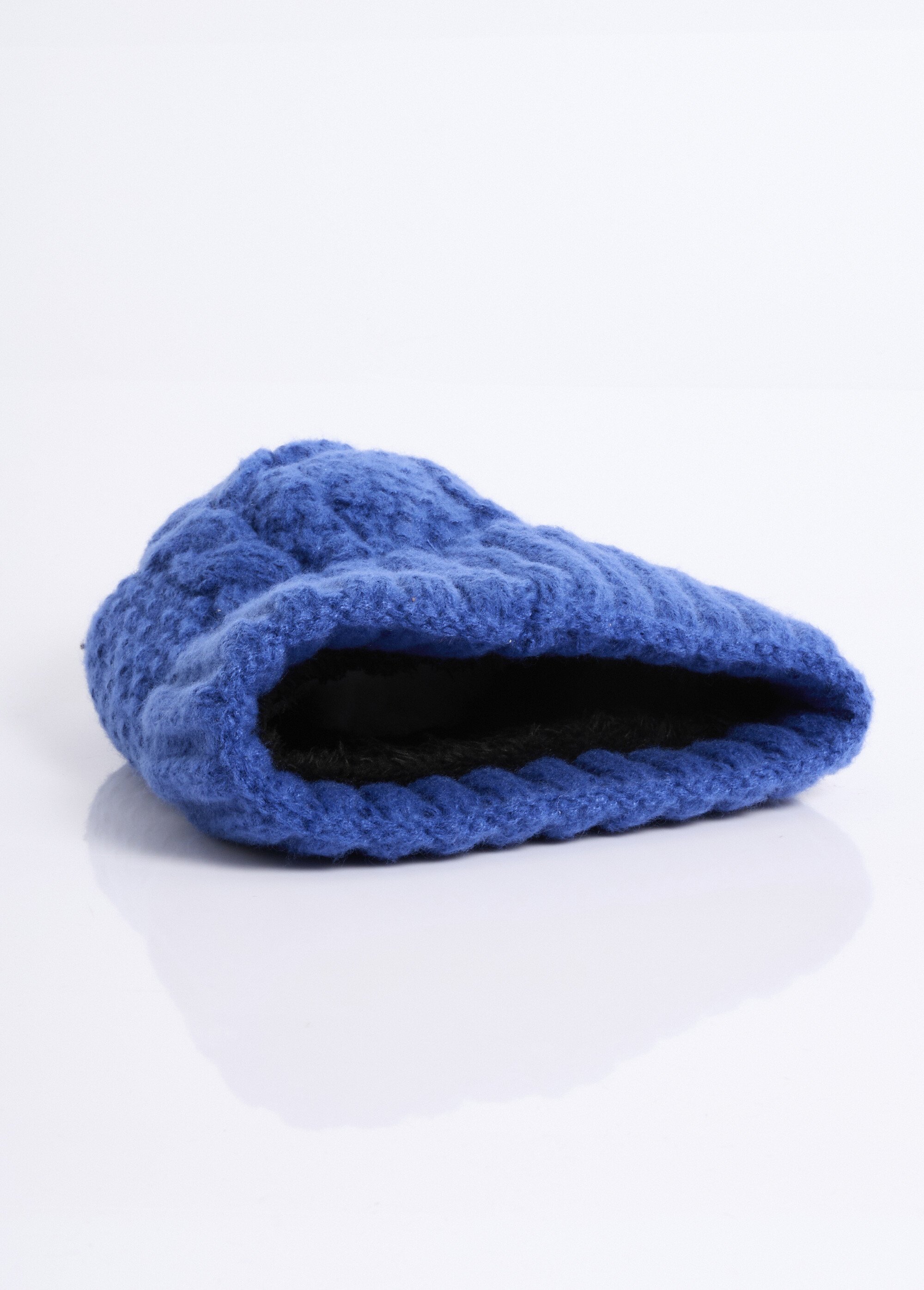 Bonnet en maille intérieur sherpa Femme Bleu NES180LSHW2309W DE1