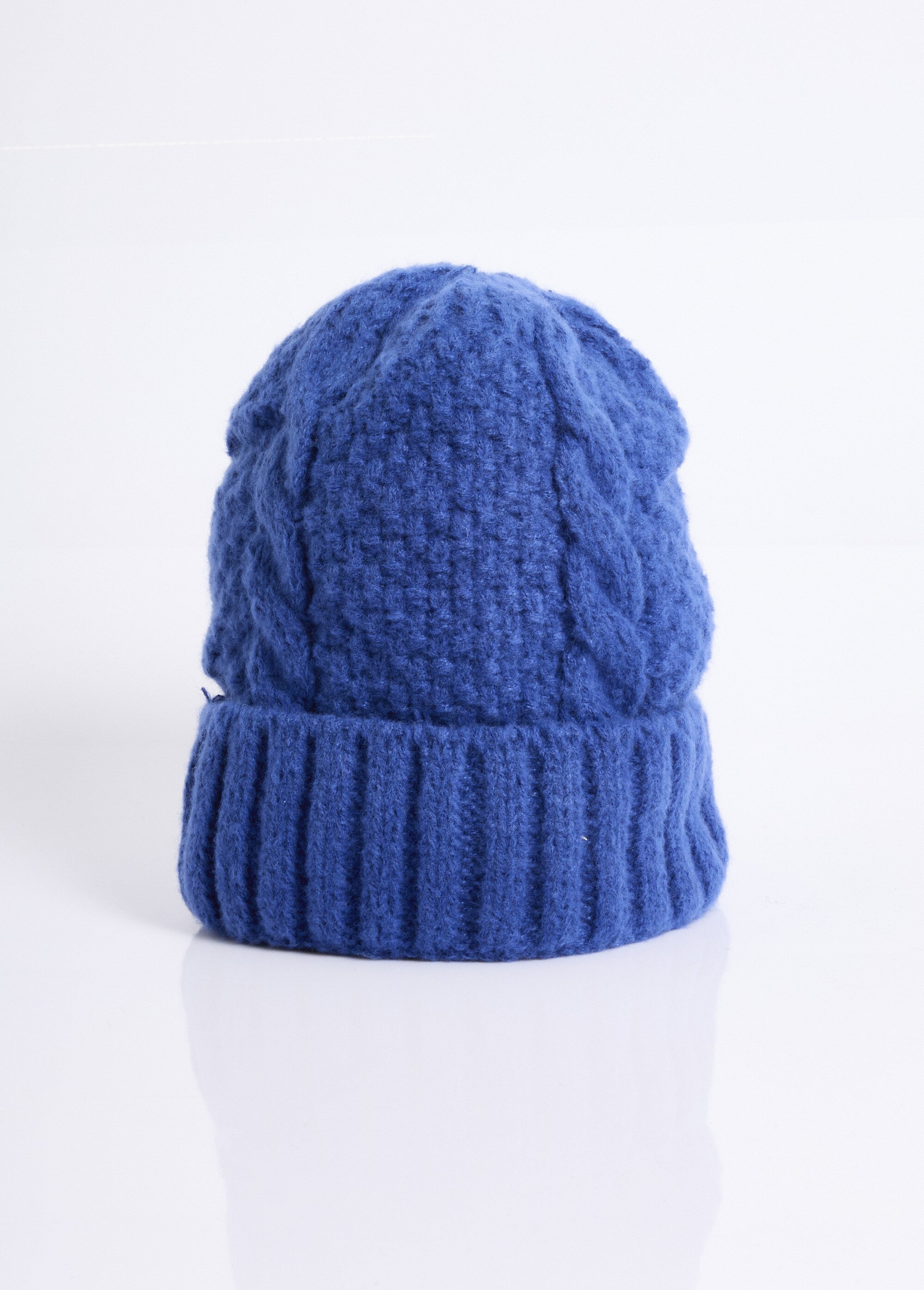 Bonnet en maille intérieur sherpa Femme Bleu NES180LSHW2309W FA1