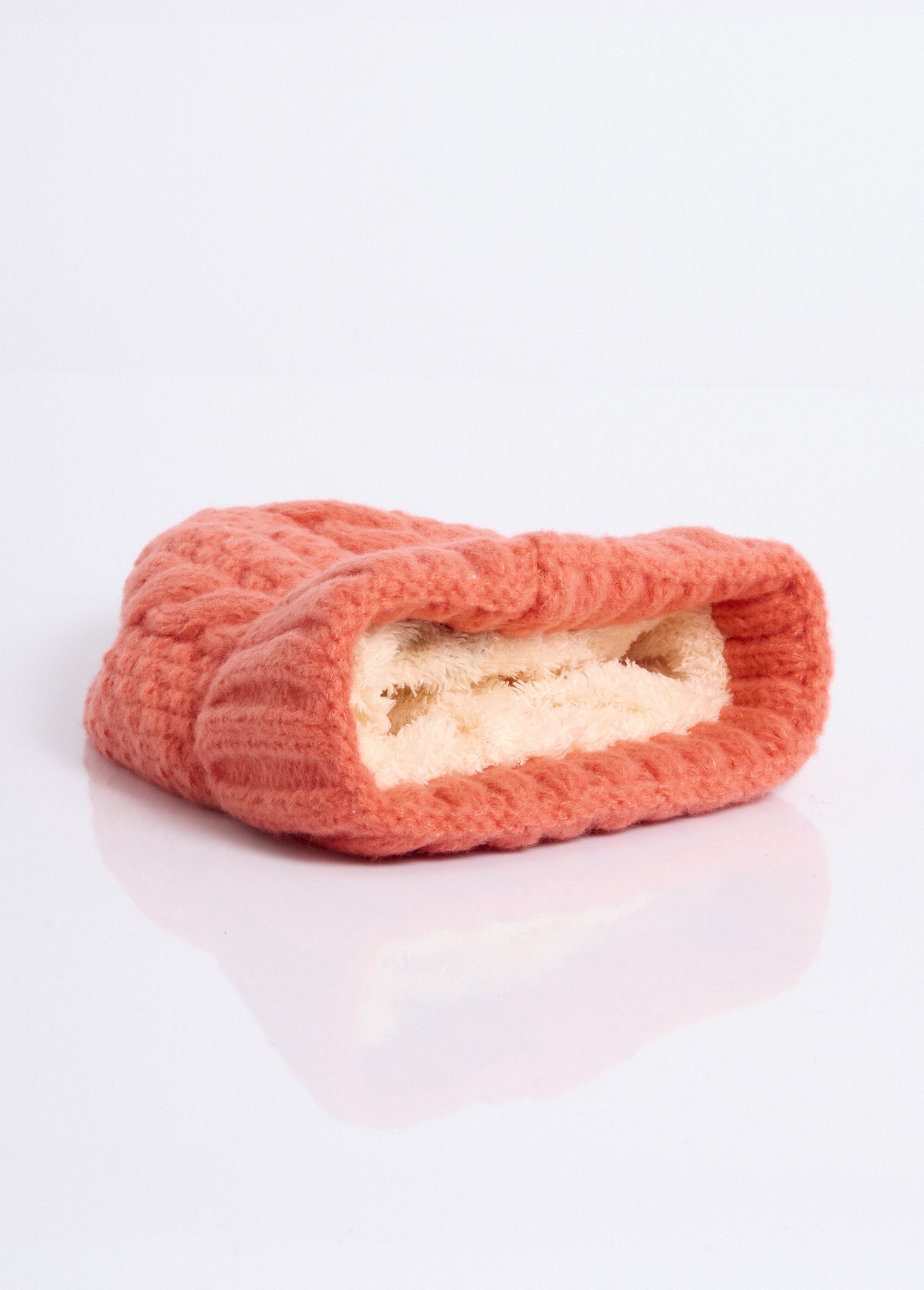 Bonnet en maille intérieur sherpa Femme Orange NES180LSHW2309W DE1