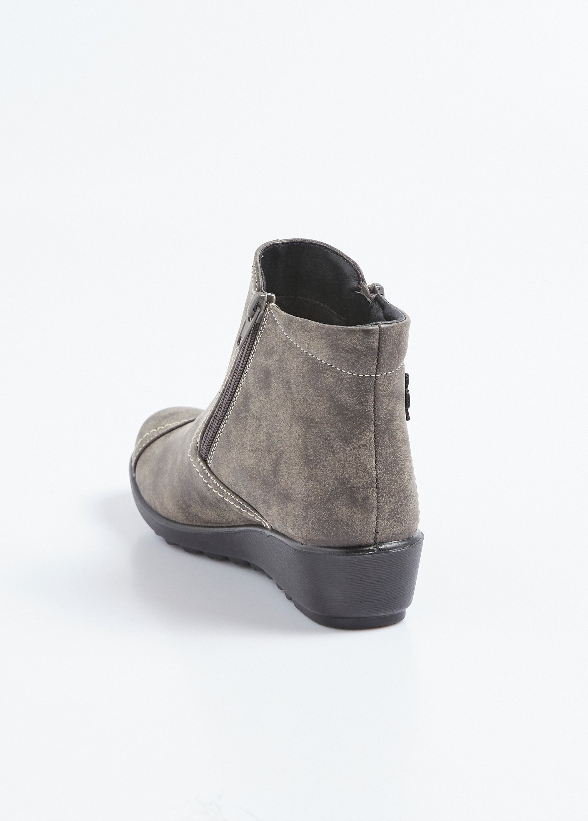 Boots compensées largeur confort double glissière Femme Marron OLYSSIA DO1