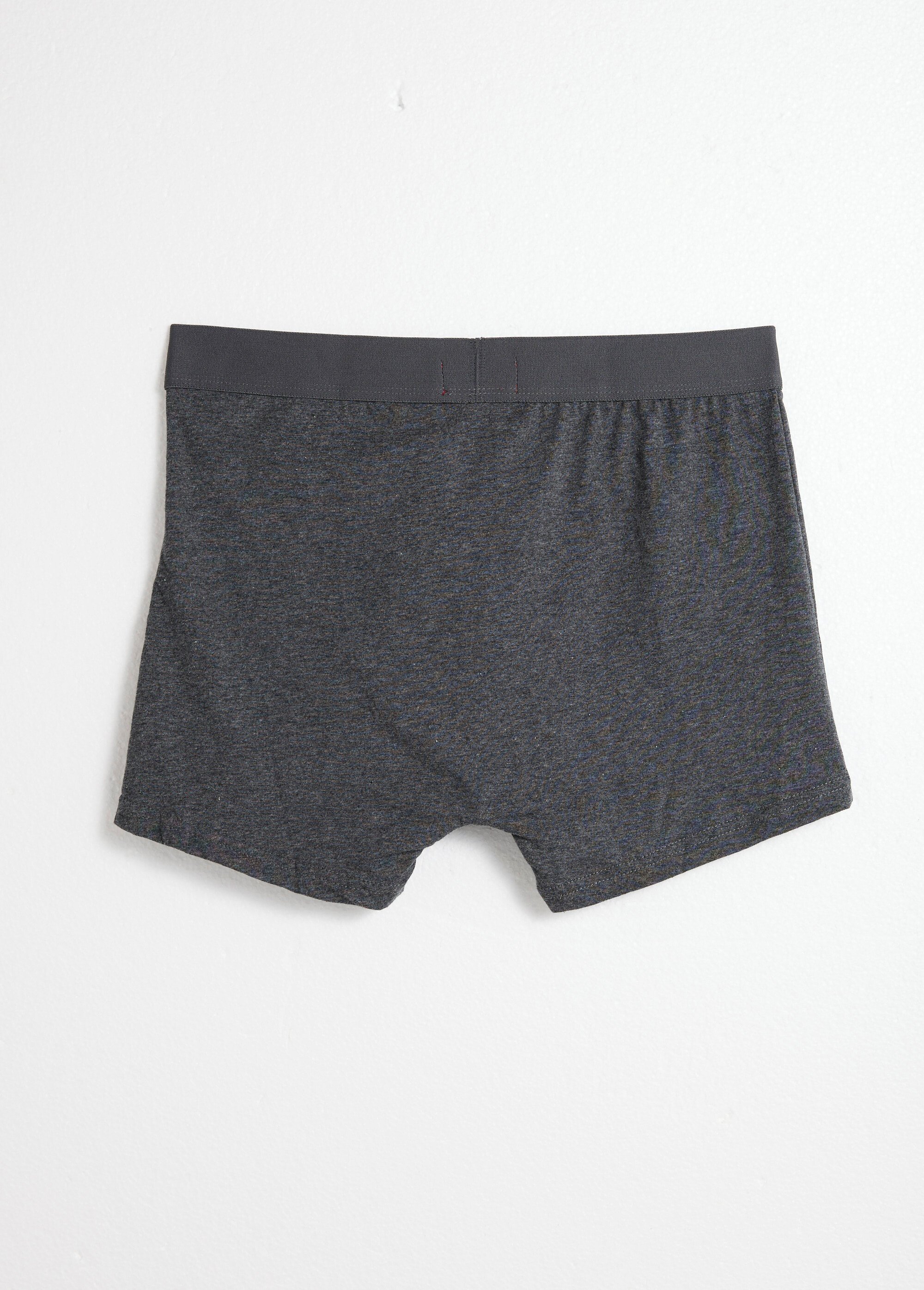Boxer uni monochrome en pur coton Homme Gris BEN92840198 DO1