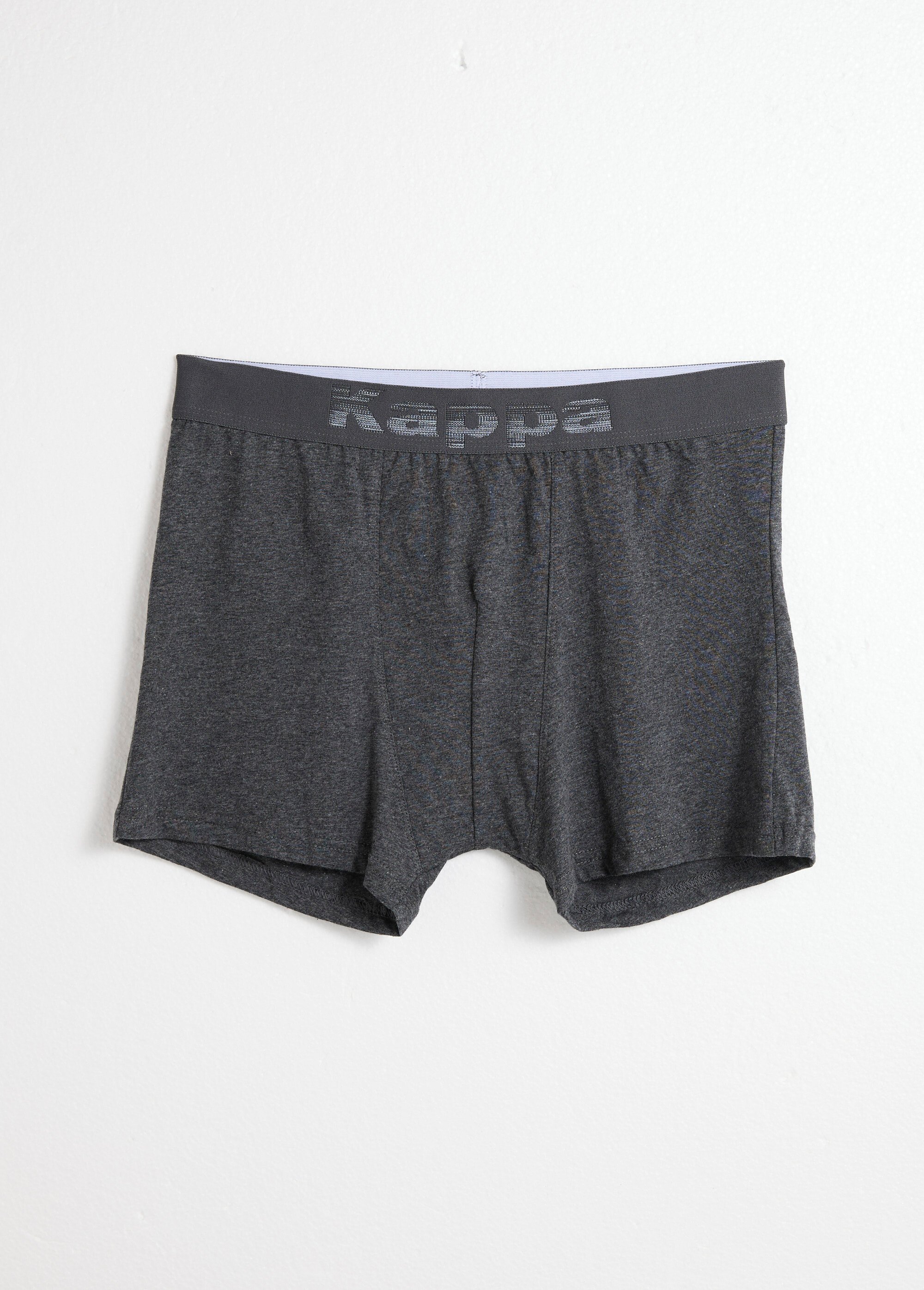 Boxer uni monochrome en pur coton Homme Gris BEN92840198 FA1