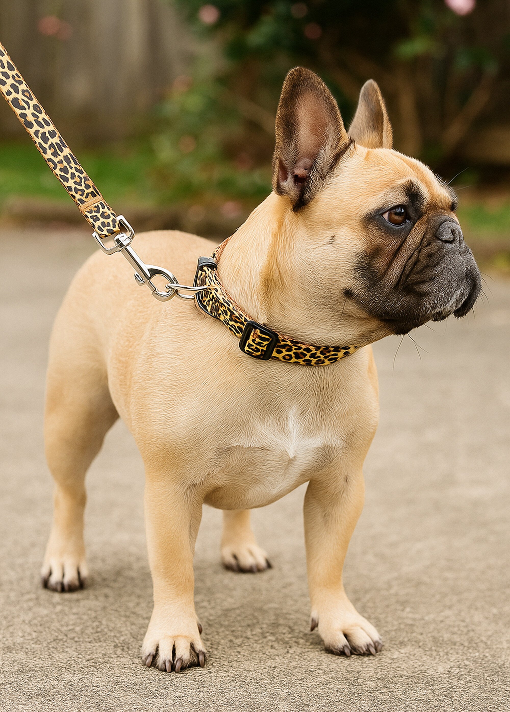 Collier pour chien + laisse léopard JAUNE KP-491014170 SI1