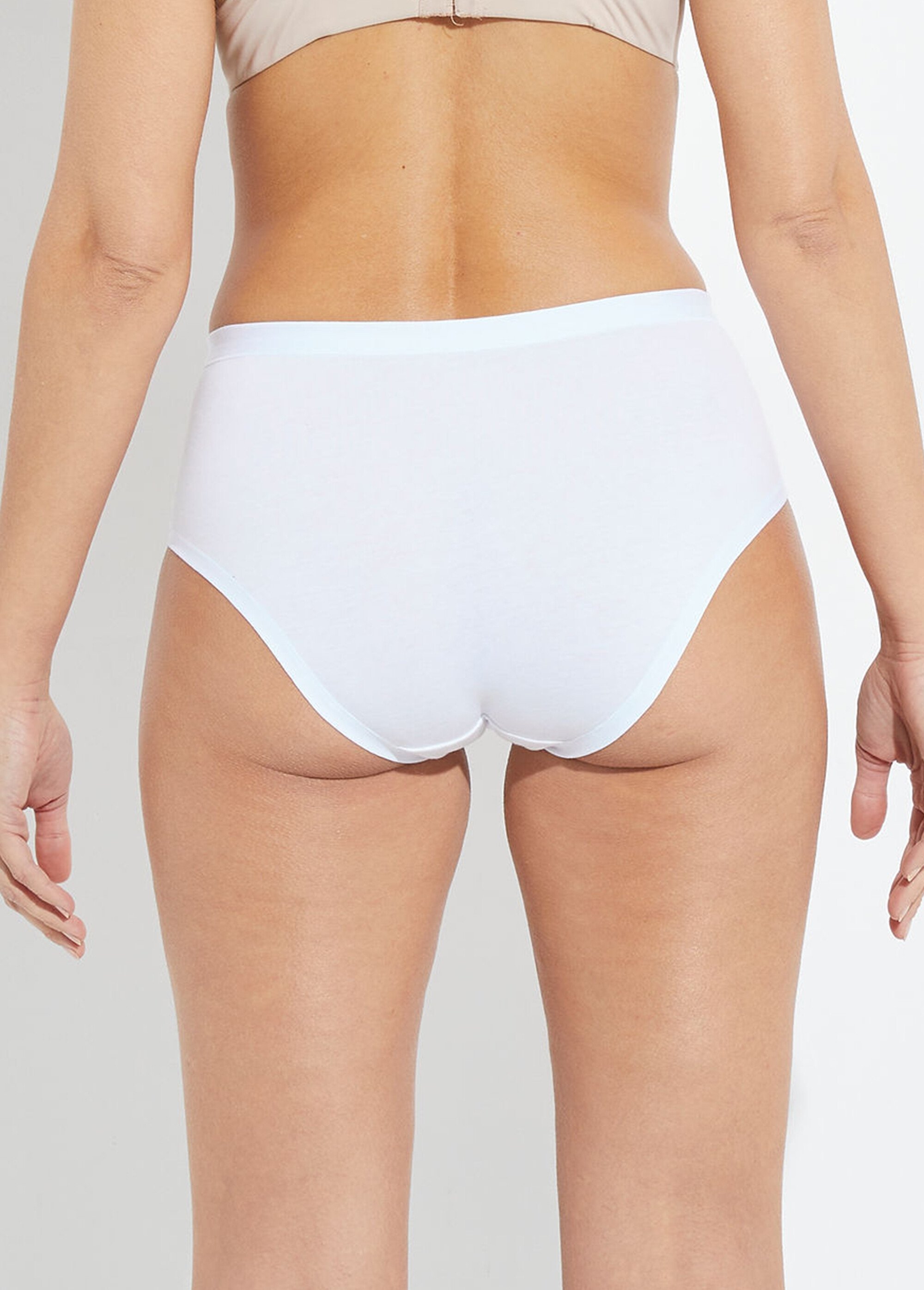 Culotte taille haute coton stretch dentelle - lot de 2