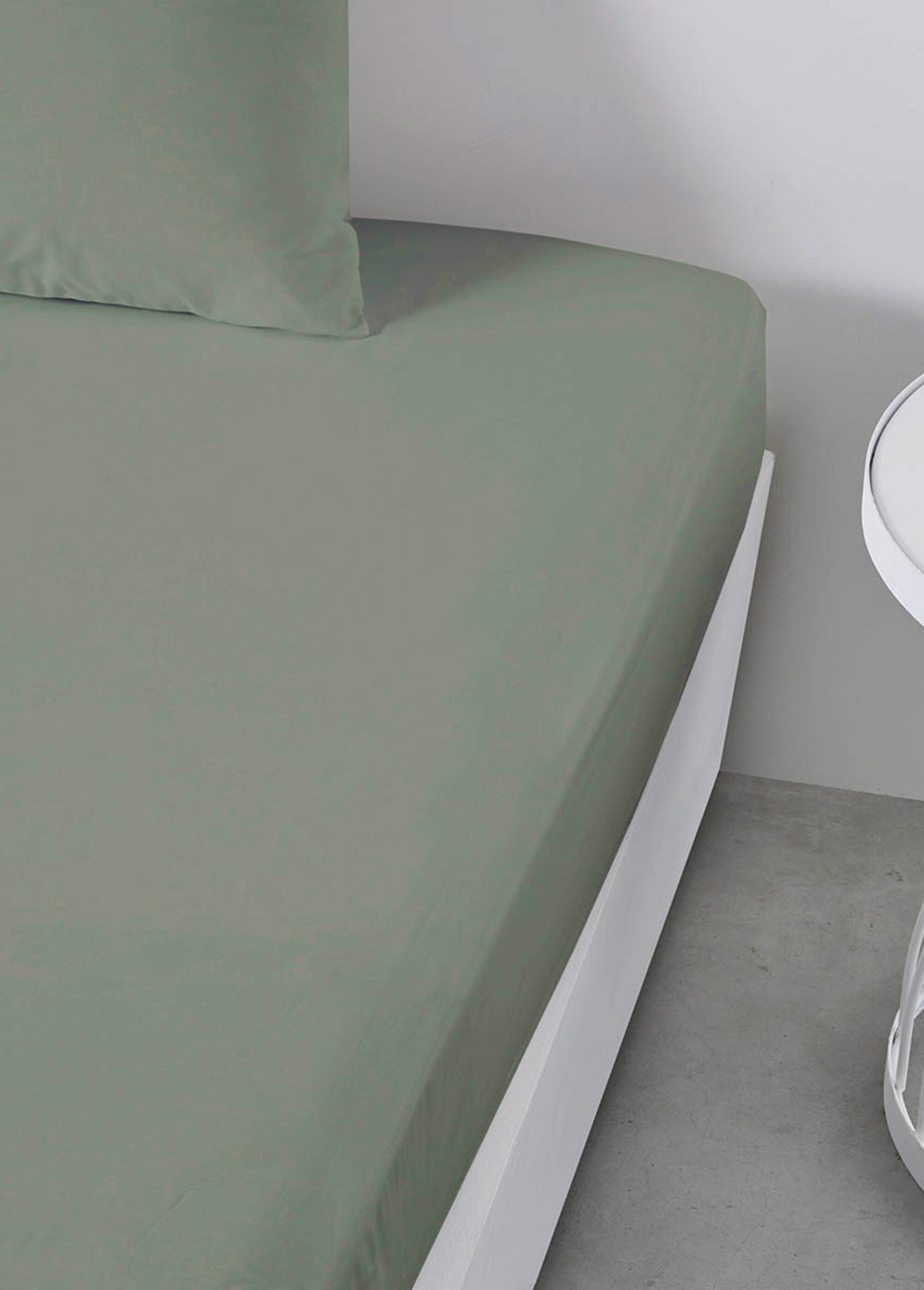 Drap housse pur coton qualité supérieure Vert ML-DH124404 DE1