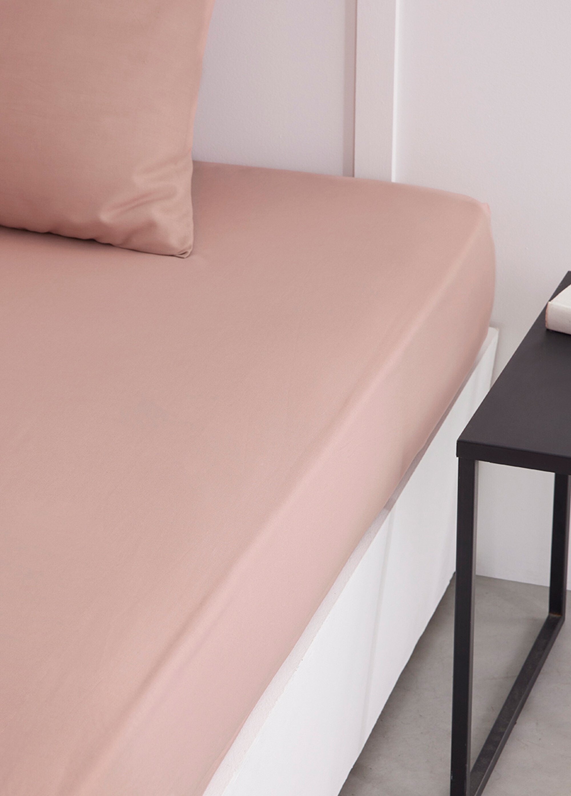 Drap housse pur coton qualité supérieure Rose ML-DH124404 DE1